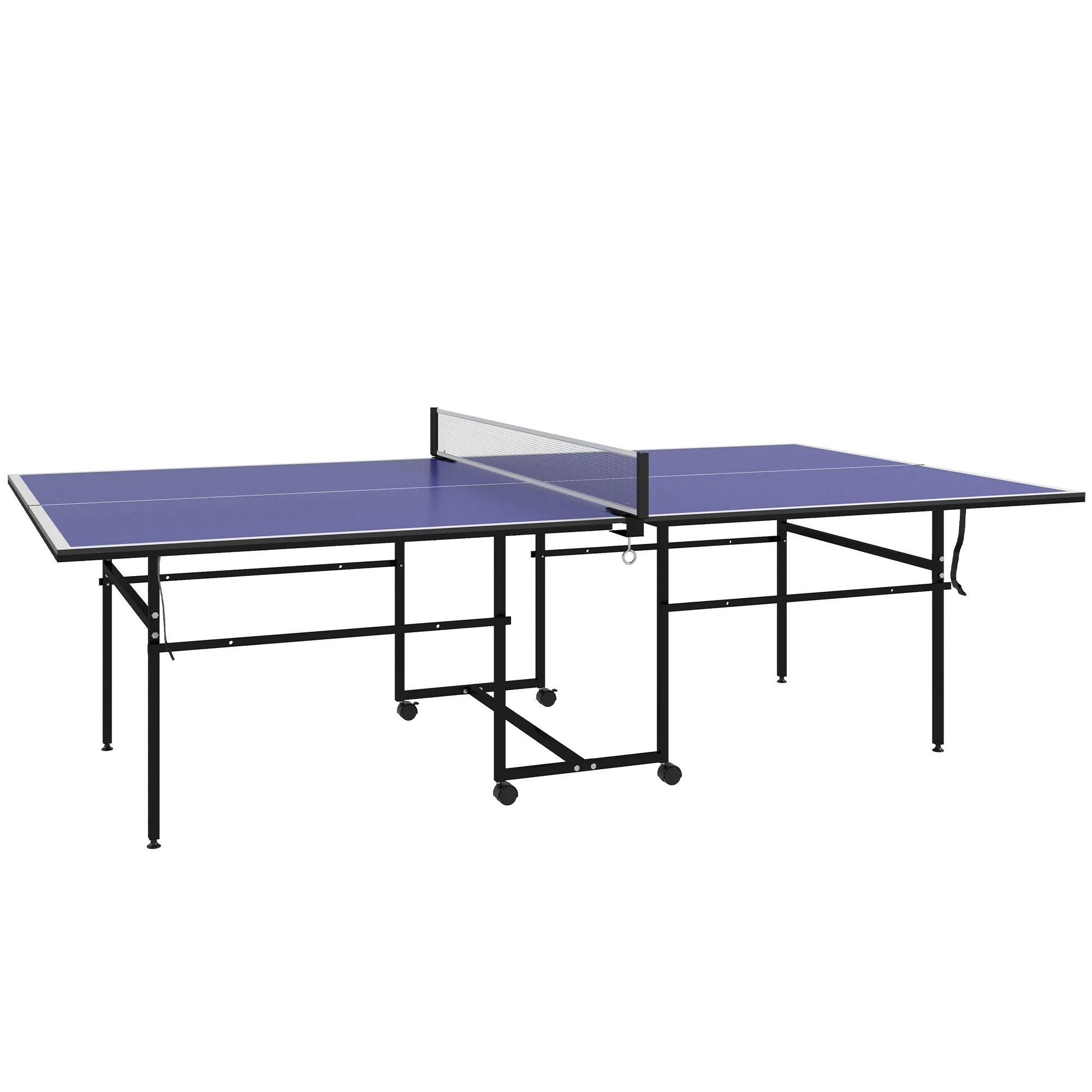 Sportnow table tennis table folding with wheels outdoor indoor steel blue - Image 2