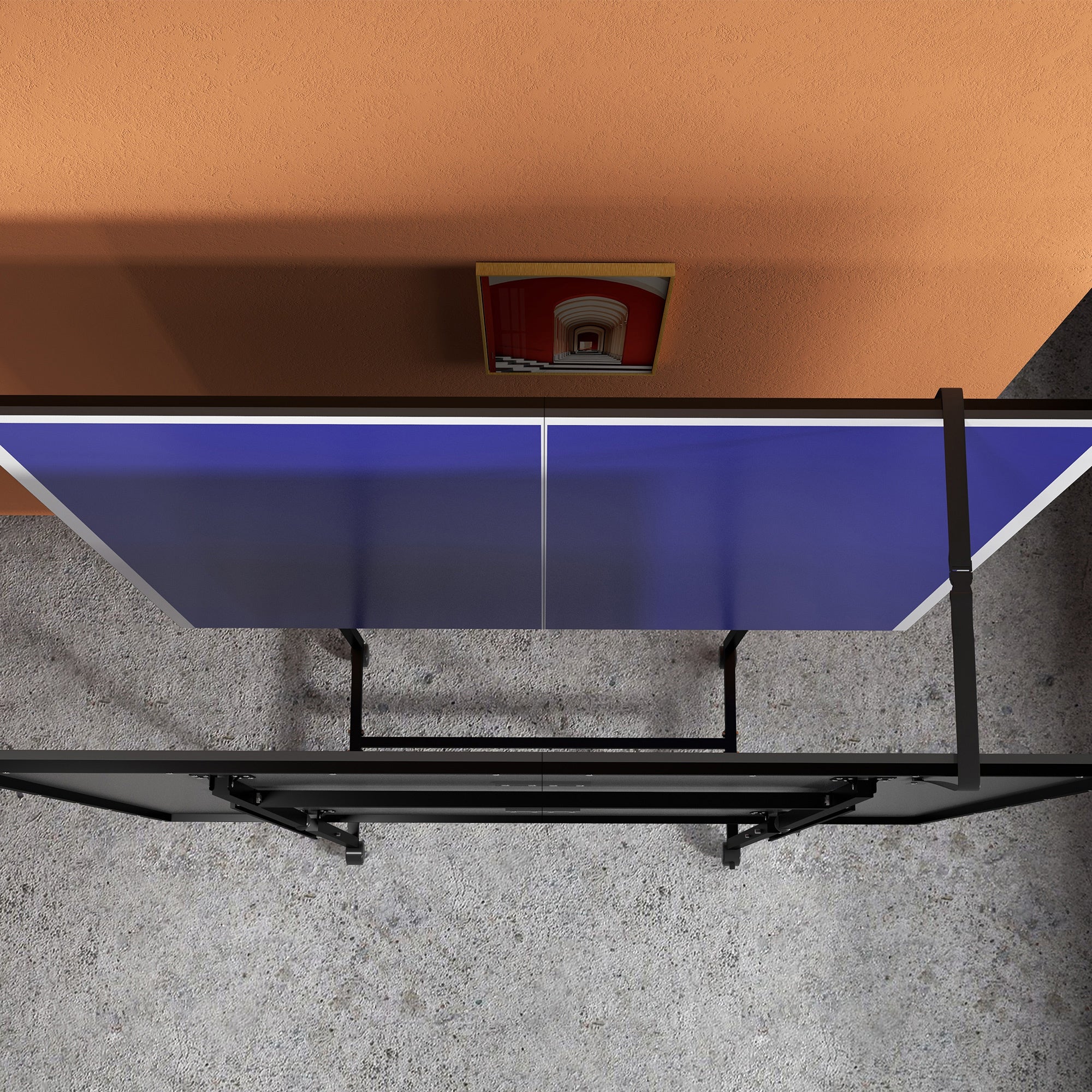 Sportnow table tennis table folding with wheels outdoor indoor steel blue - Image 8