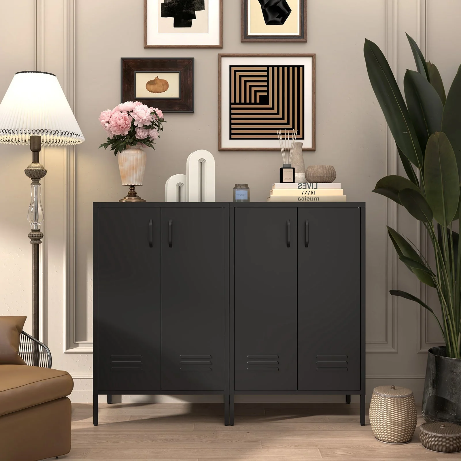 Steel Storage Cabinet 2 Door 2 Movable Shelves - Steel - Image 5