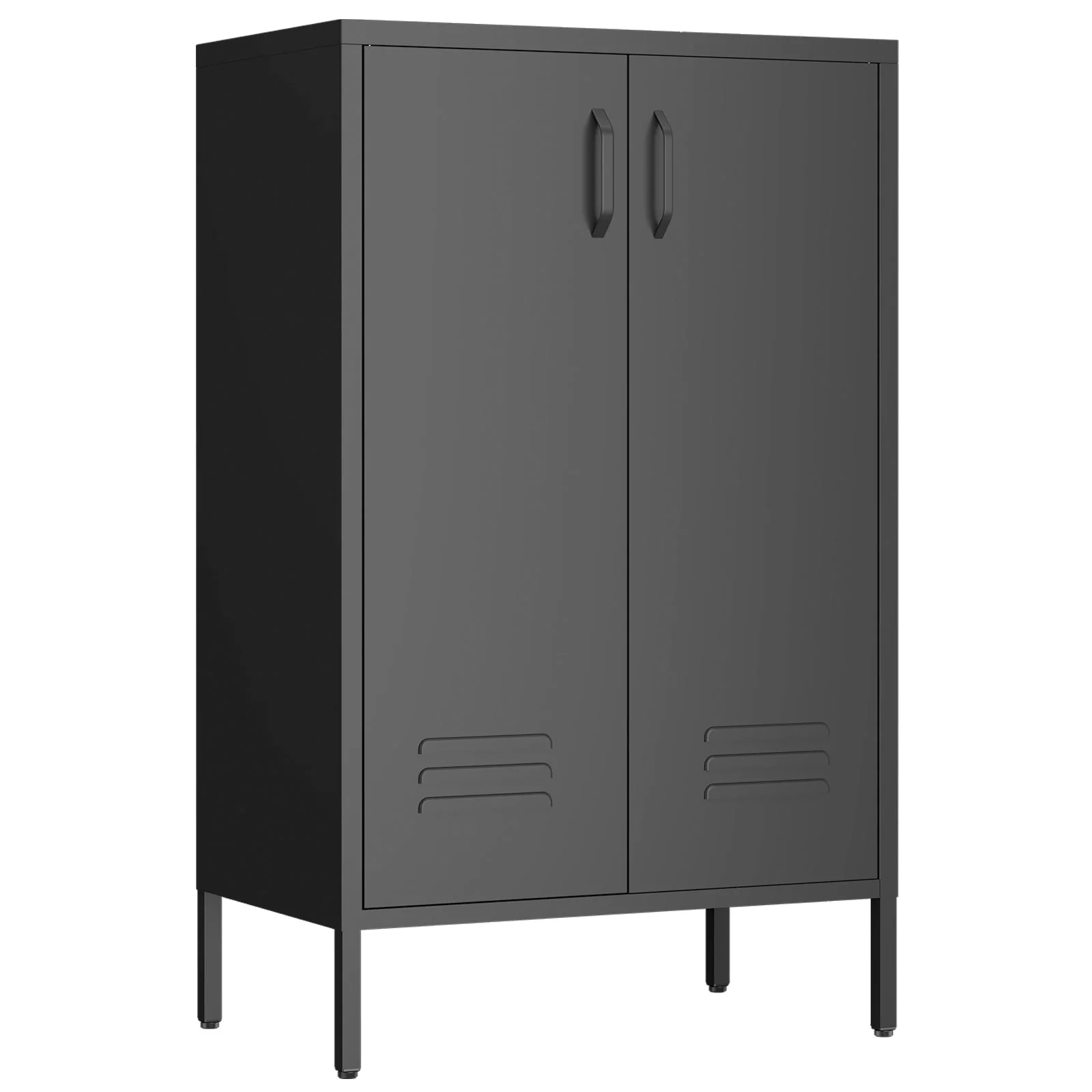 Steel Storage Cabinet 2 Door 2 Movable Shelves - Steel - Image 8