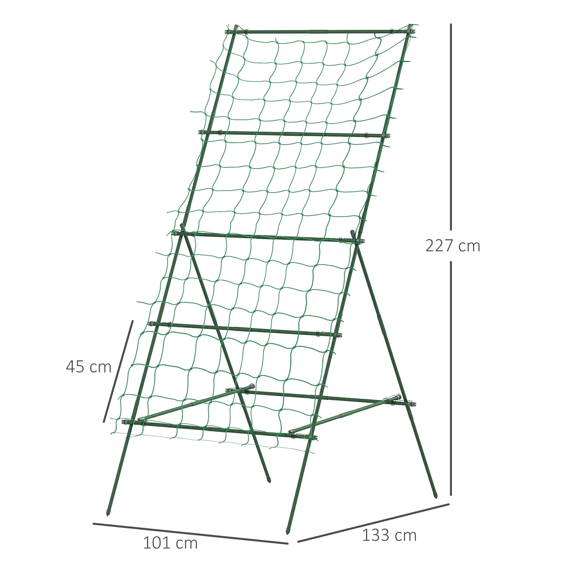 Steel Trellis A-Frame Climbing Aid 101x133x227cm Rustproof Green - Image 3