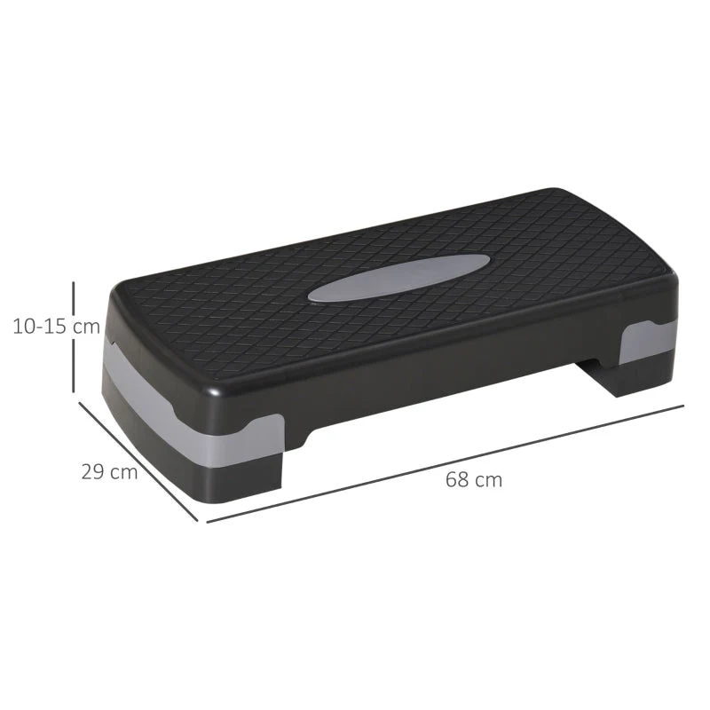 Step Board Aerobic, 2-Level Adjustable, Black Grey - Image 3