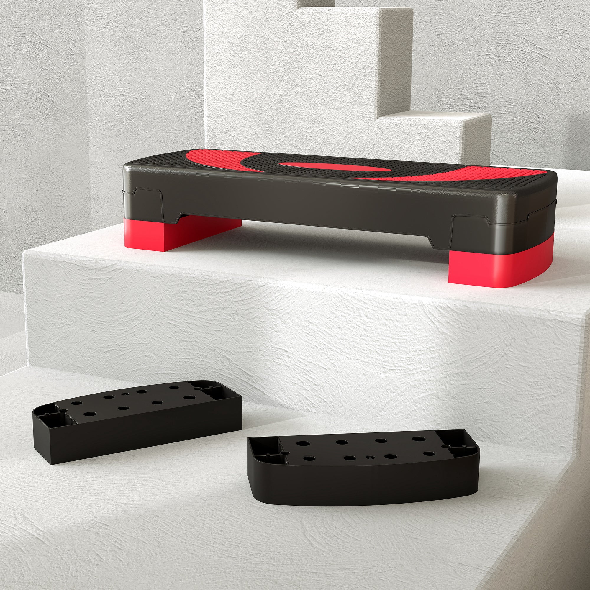 Step Board Aerobic Stepper, Height Adjustable, 150 kg, Red - Image 8