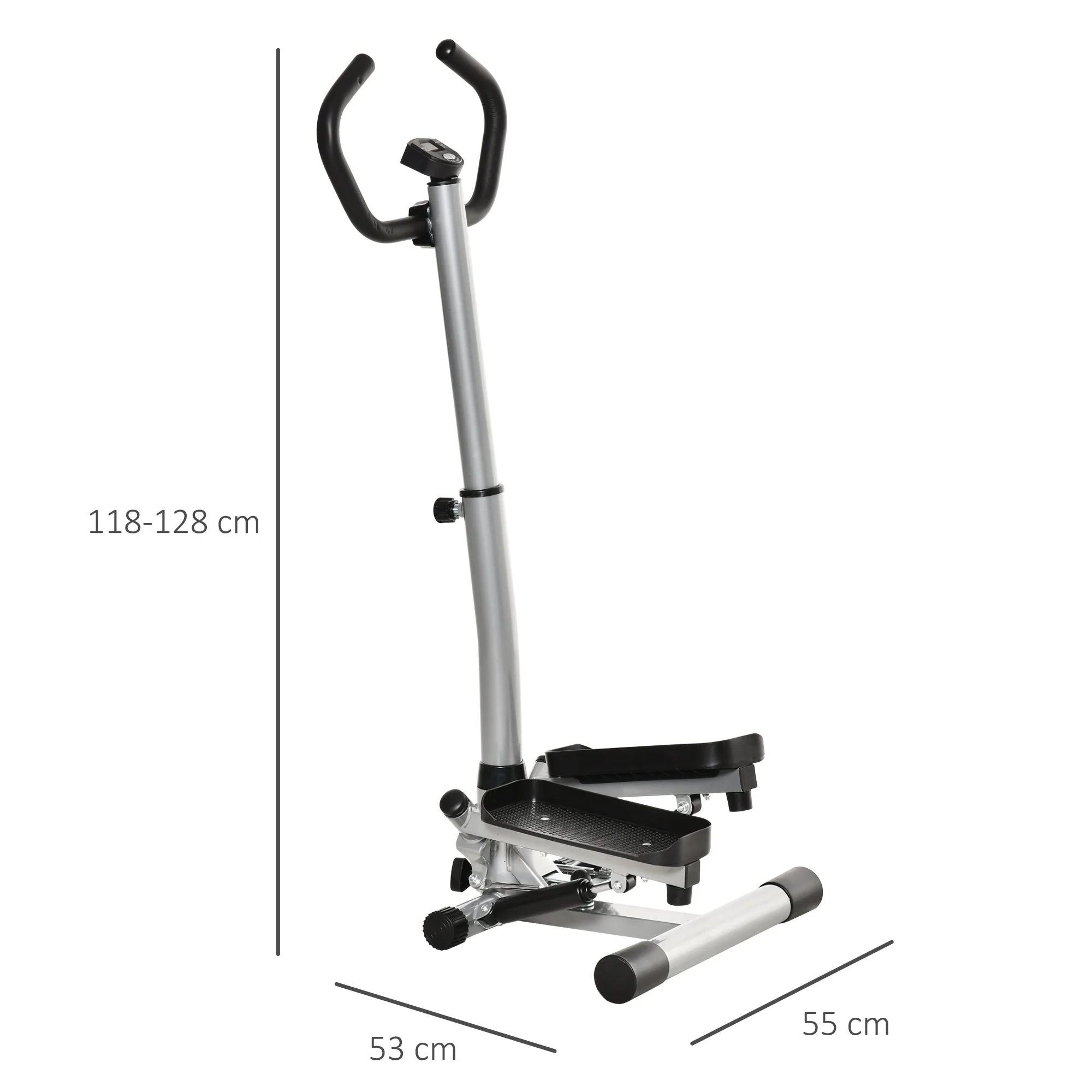 Stepper Exercise Bike with Handlebar, LCD Screen, Adjustable Speed - Image 3