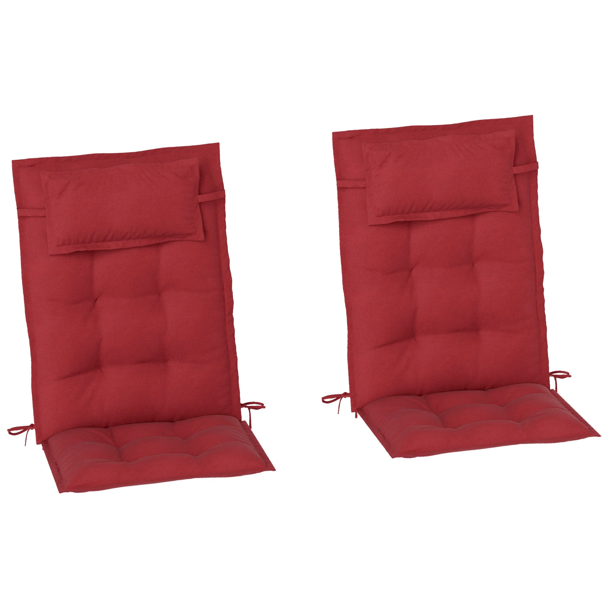 Sun Lounger Cushions, Water-Repellent, 50x116x5 cm, Wine Red - Image 2