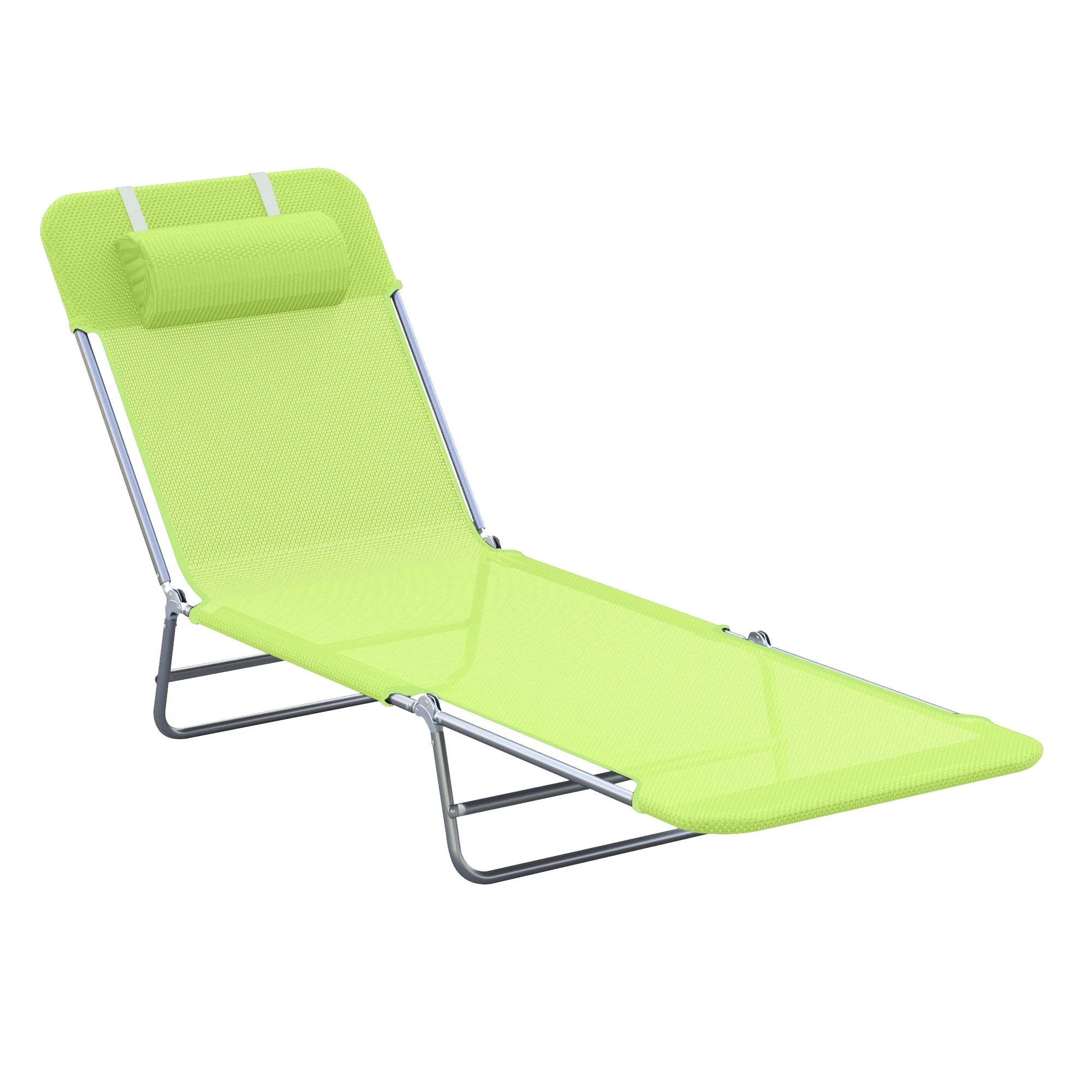 Sun Lounger, Foldable Two-legged for Garden & Balcony, 4 Colours - Image 2