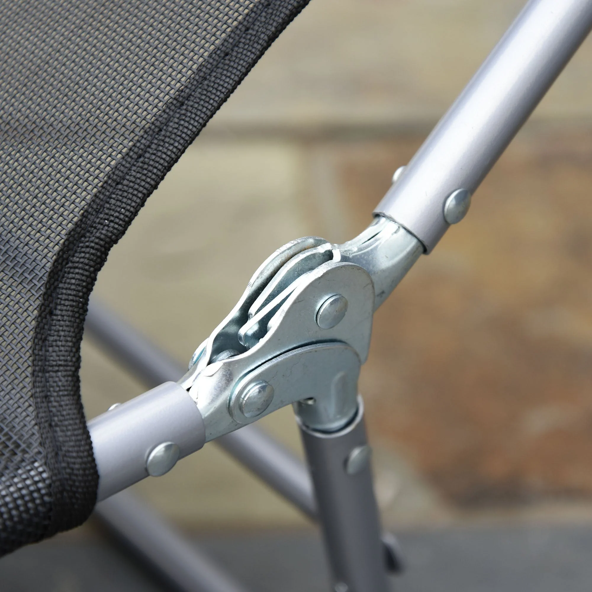 Sun Lounger Relax Lounger 2-Legged Foldable for Garden Black - Image 8