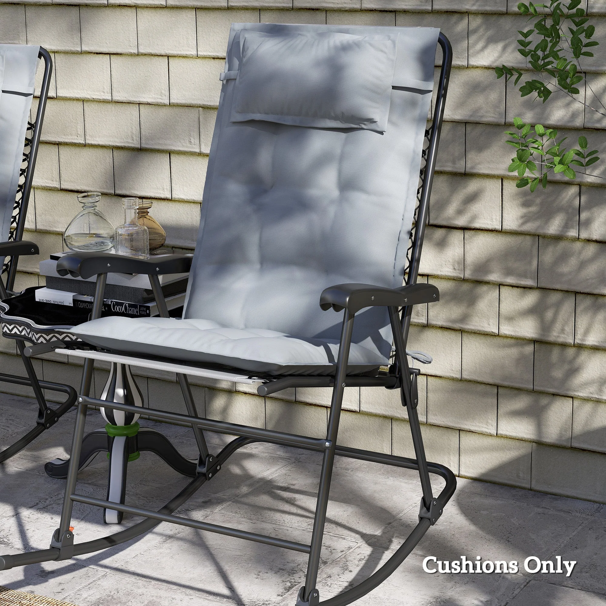 Sunlounger Cushions Water-Repellent Garden Beach Deck Chair 50 x 116 x 5 cm Light Grey - Image 7