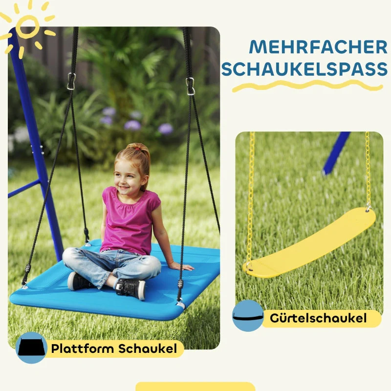 Swing Set, 3 Children, 120 kg Load Capacity, Outdoor Swings, Colorful - Image 5