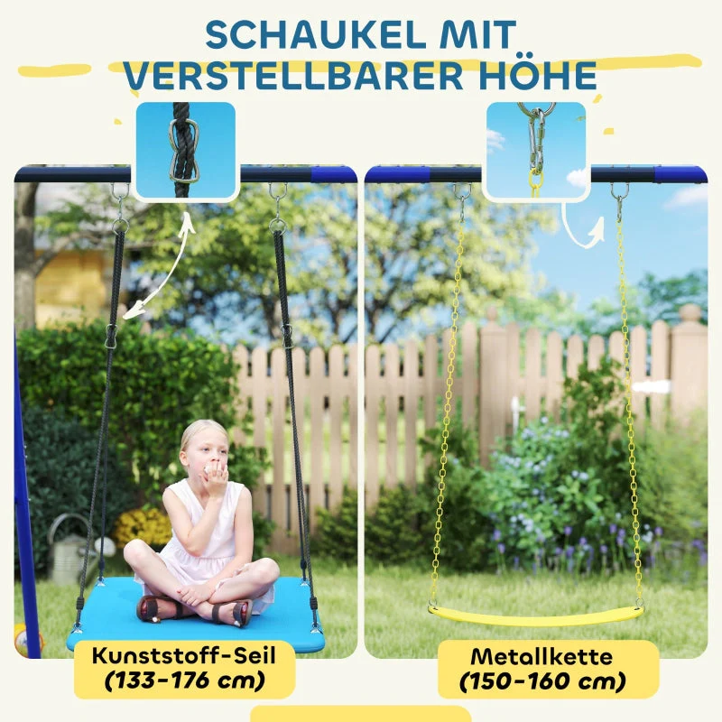 Swing Set, 3 Children, 120 kg Load Capacity, Outdoor Swings, Colorful - Image 7
