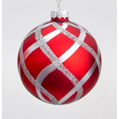 Swirl Pattern Ball Red/Silver 8cm