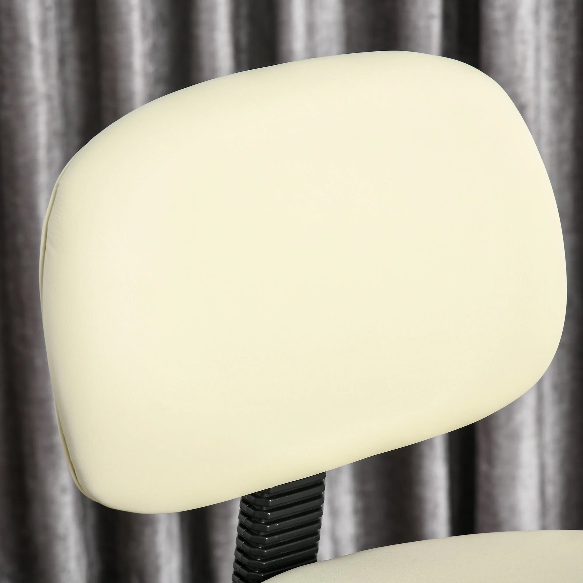 Swivel Bar Stool, Height Adjustable with Backrest, PU Leather Beige - Image 7