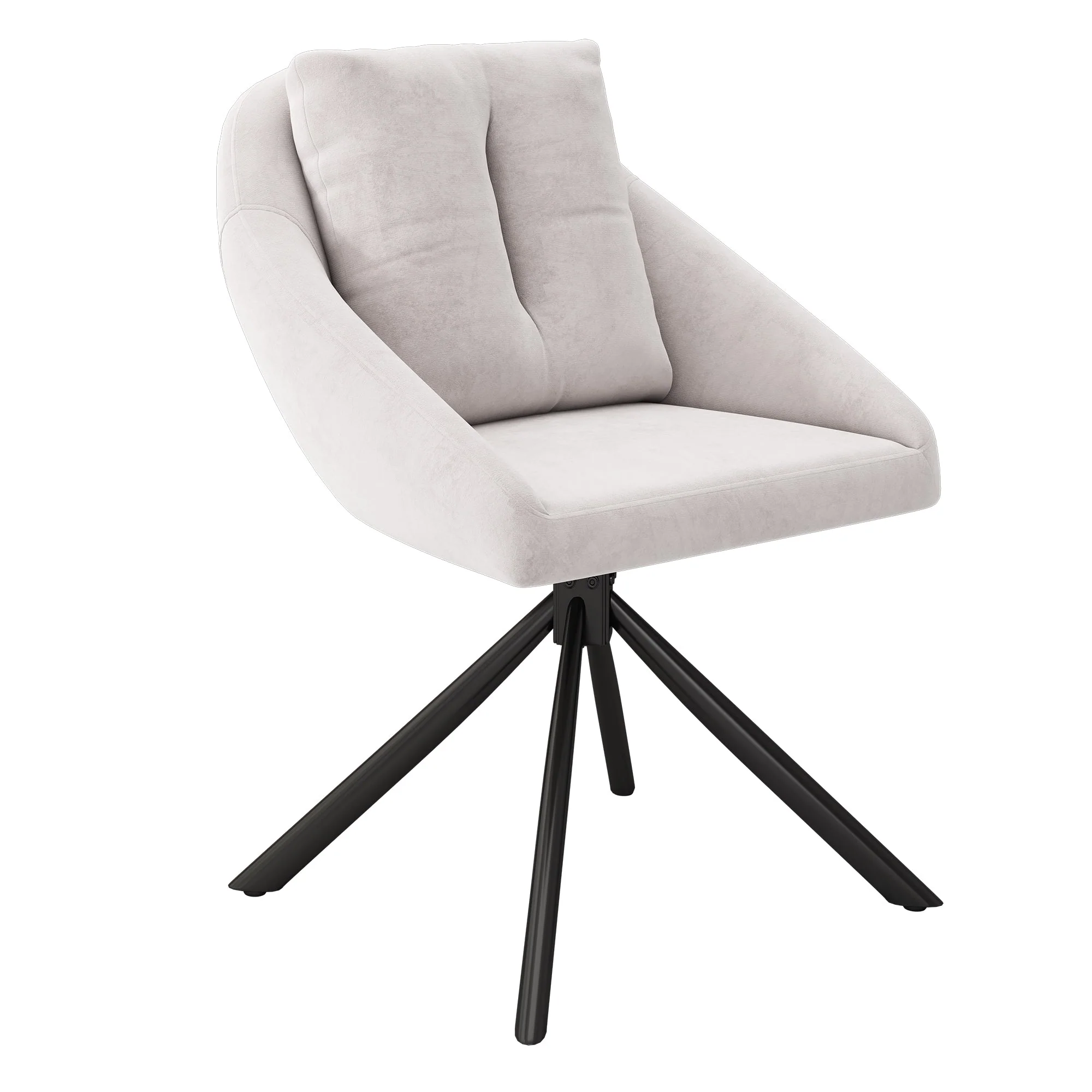 Swivel Dining Chair Modern Ergonomic - Beige Velvet - Image 9