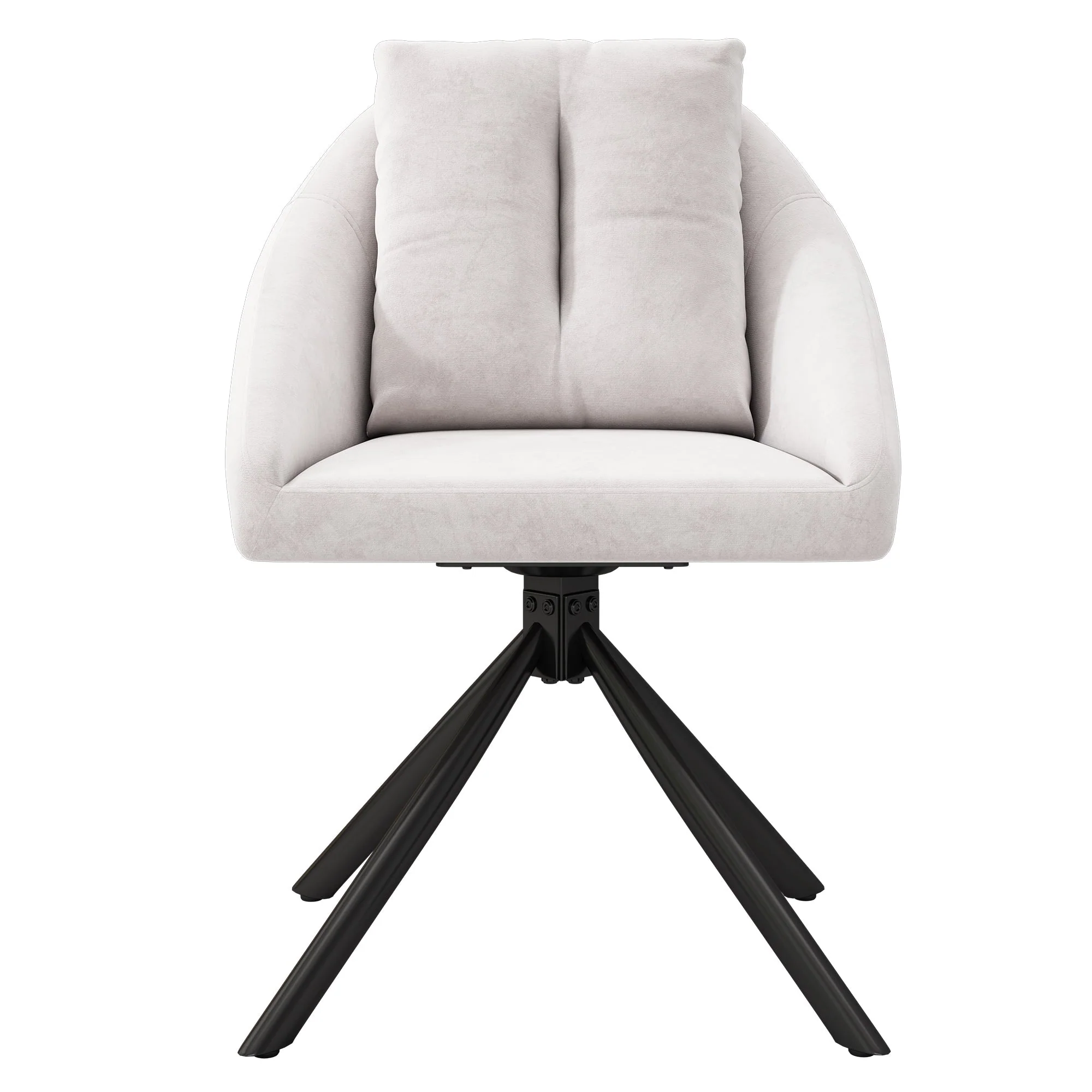 Swivel Dining Chair Set of 6 with Ergonomic Design and Breathable Fabric, Beige Velvet - Image 8