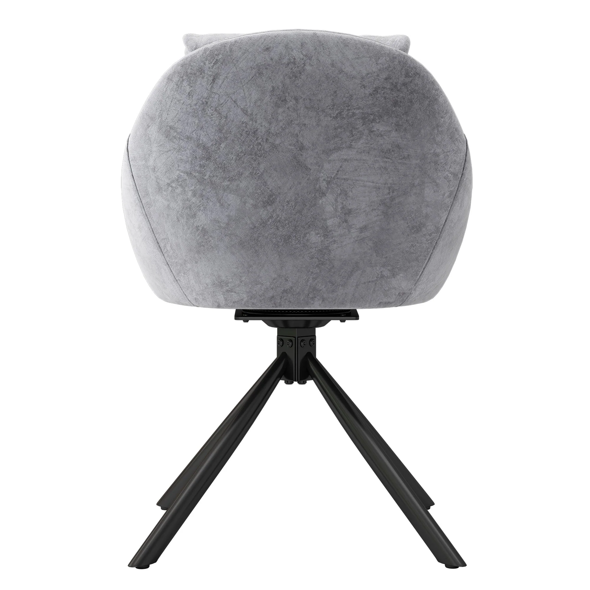 Swivel Dining Chair Set of 6 with Ergonomic Design, Grey Velvet - Image 10