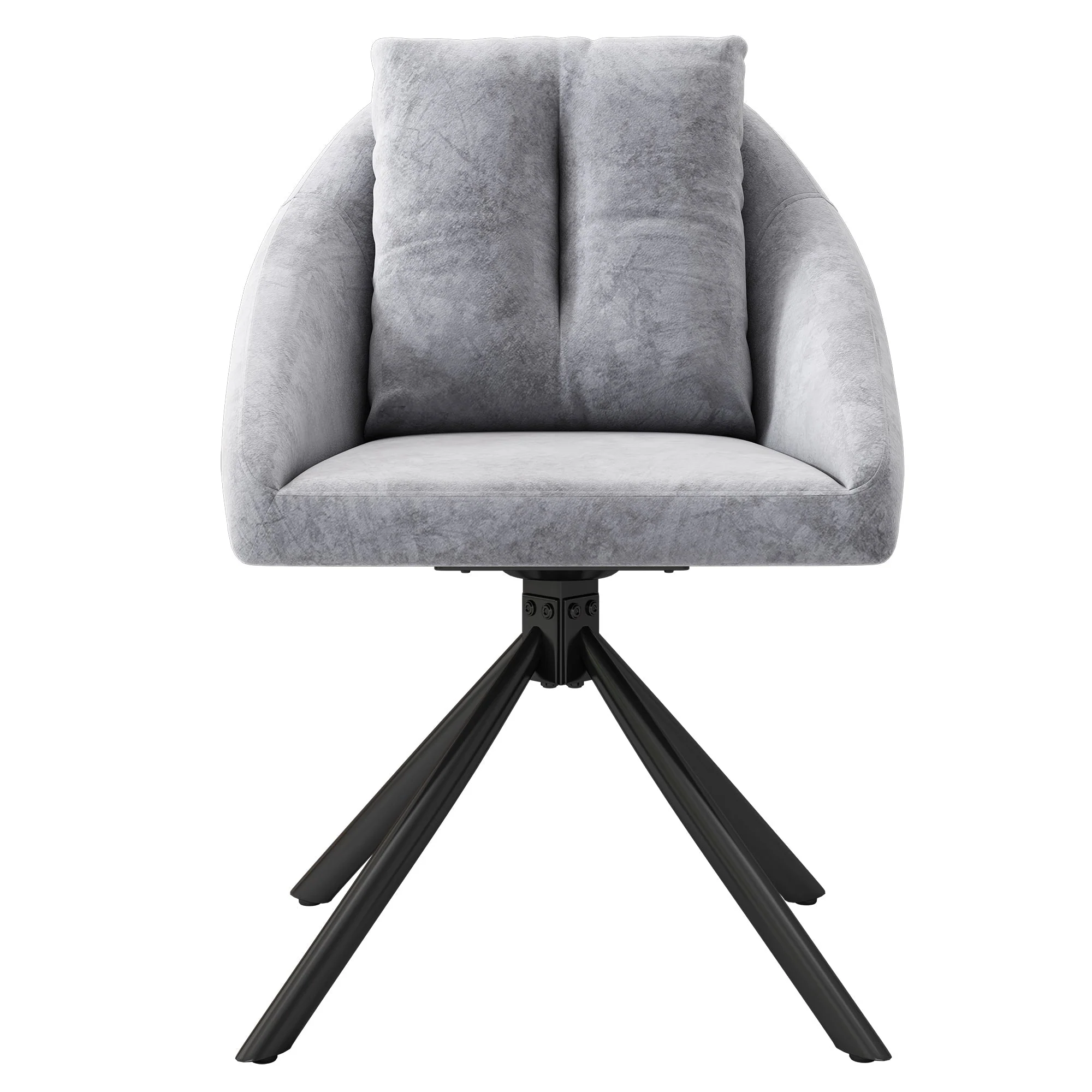 Swivel Dining Chair Set of 6 with Ergonomic Design, Grey Velvet - Image 7