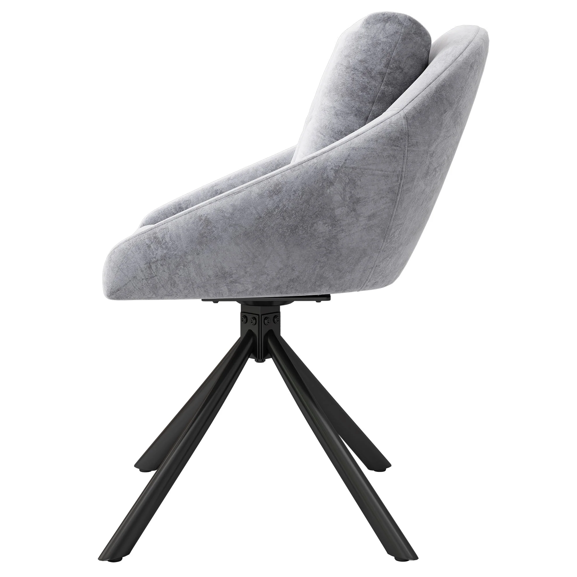 Swivel Dining Chair Set of 6 with Ergonomic Design, Grey Velvet - Image 9