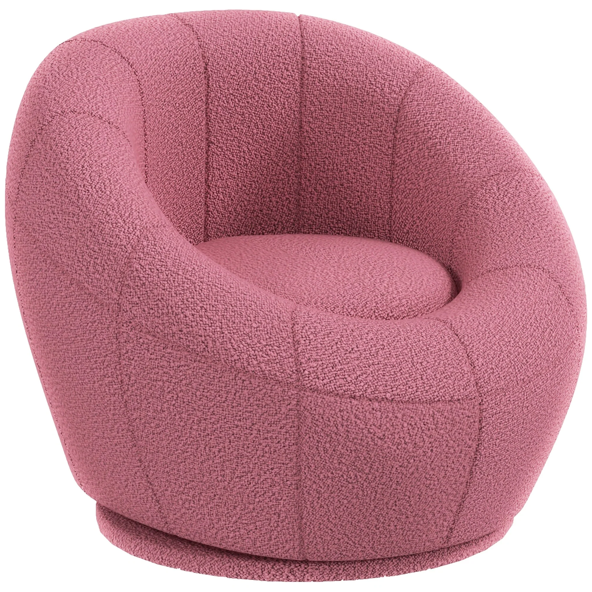 Swivel Lounge Chair, Plush, Single, 120 kg capacity, Pink - Image 2