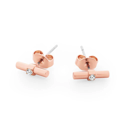 T-Bar Earrings Rose Gold