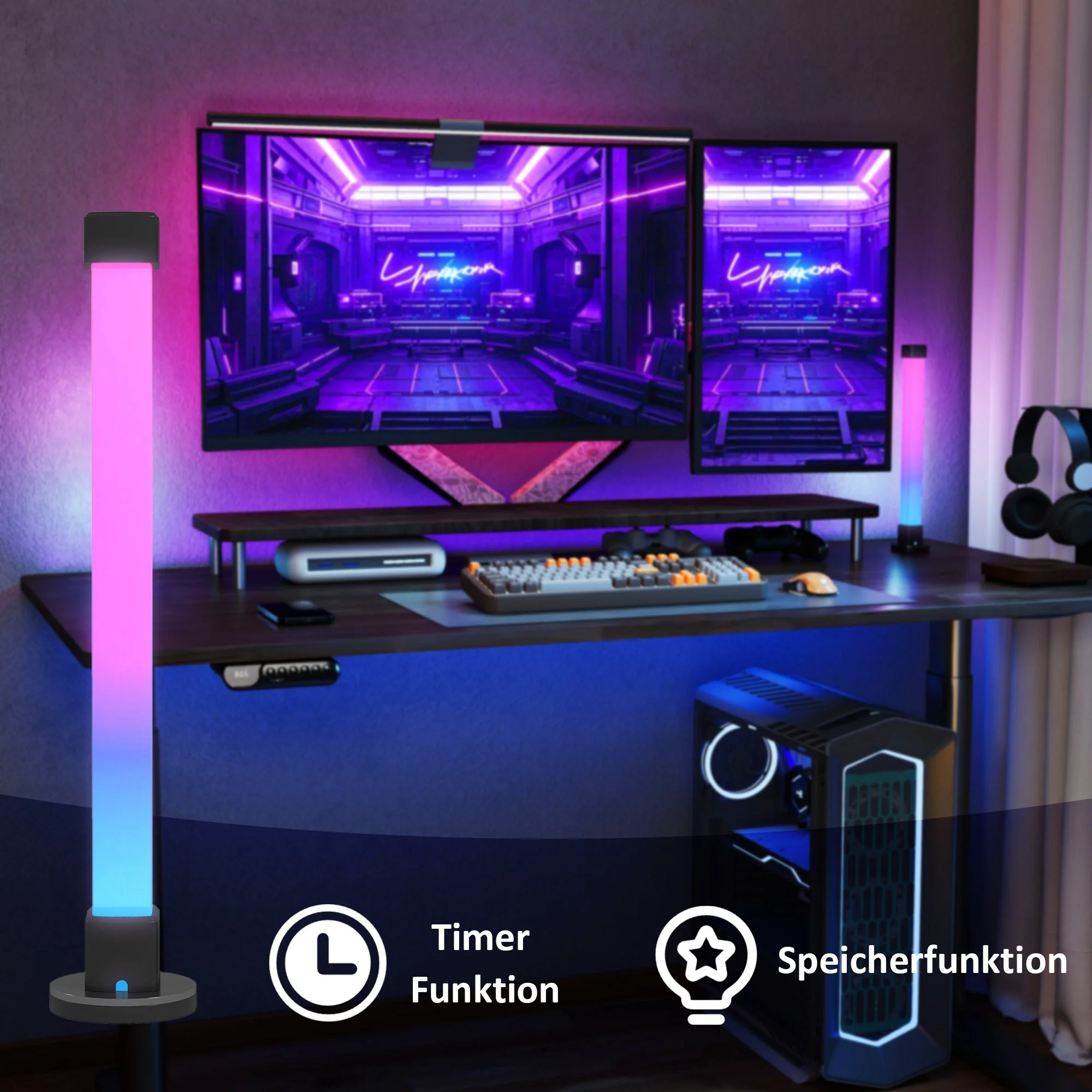 Table Lamps (Set of 2) with App and Remote Control, Music Synchronization, Color Modes, Timer, Smart Bedside Lamp, White - Image 7