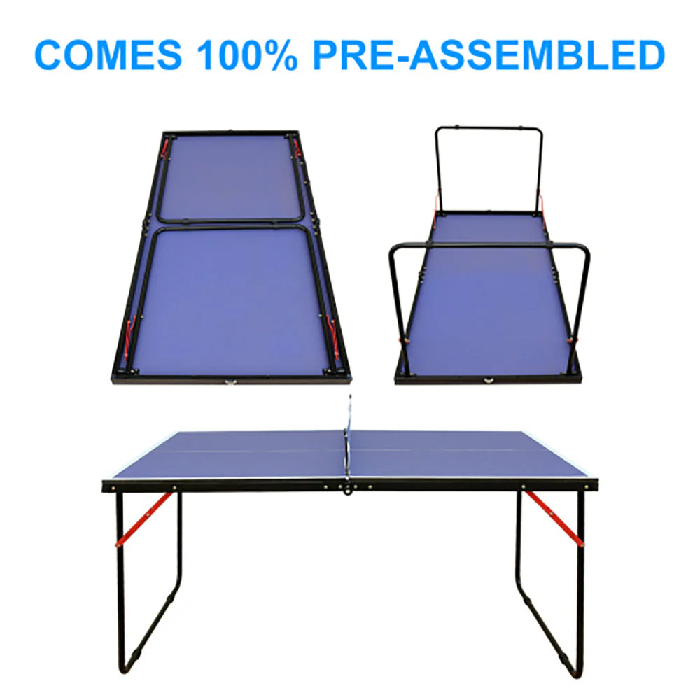 Table Tennis Table, Foldable Portable 137.2cm/4.5FT, Ping Pong Set - Image 4