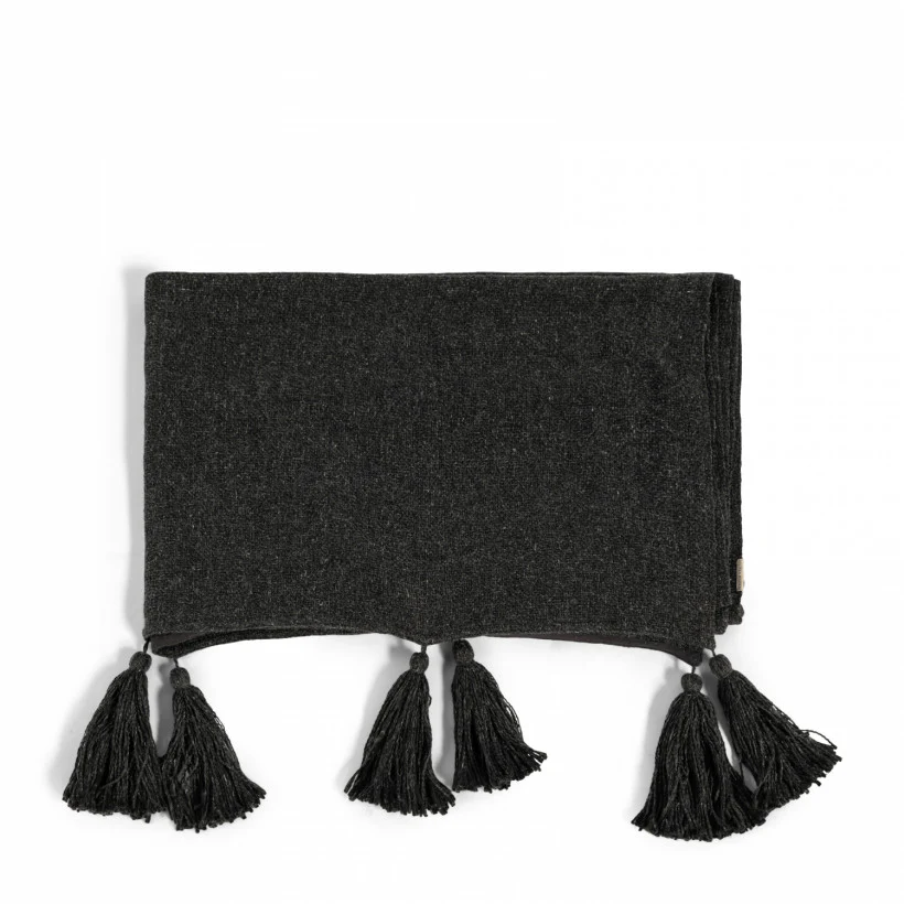 Tassle Treasure Throw Black
