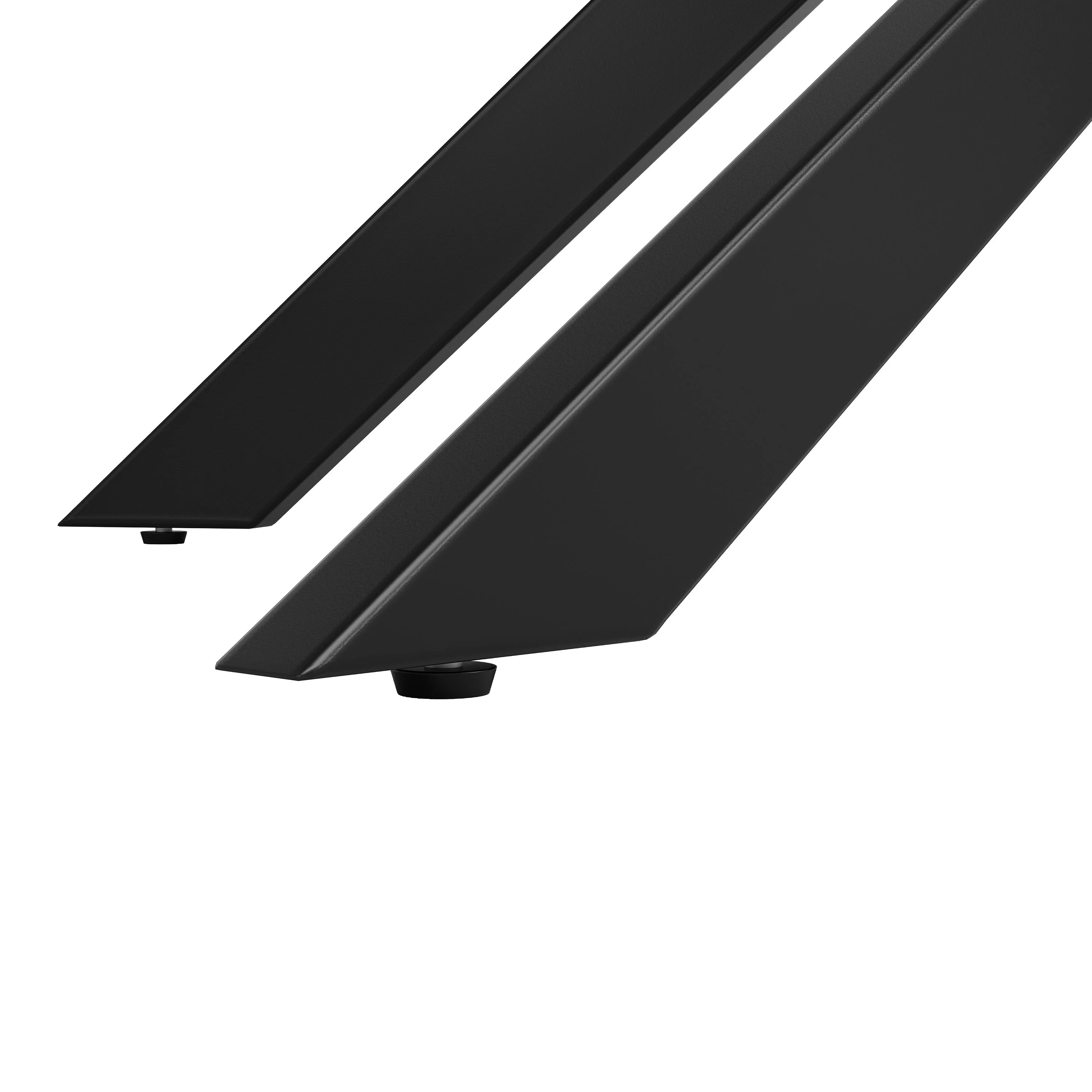 Telescopic Dining Table 120-160cm Extendable Black Crossed Legs - White Marble - Image 9