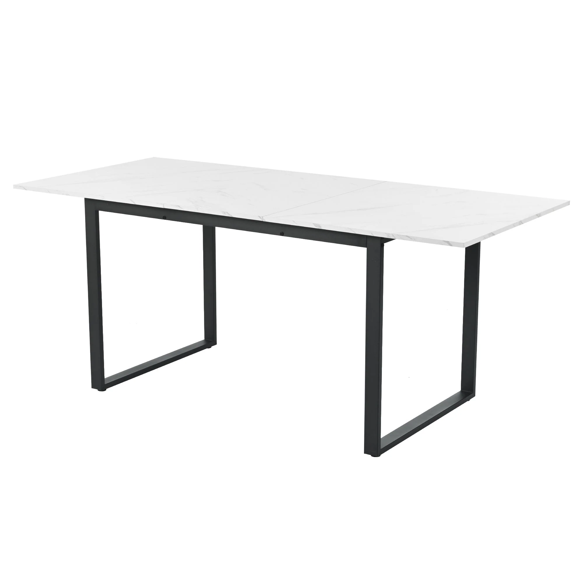 Telescopic Dining Table 140/180cm Extendable with Iron Legs, White Marble MDF - Image 10