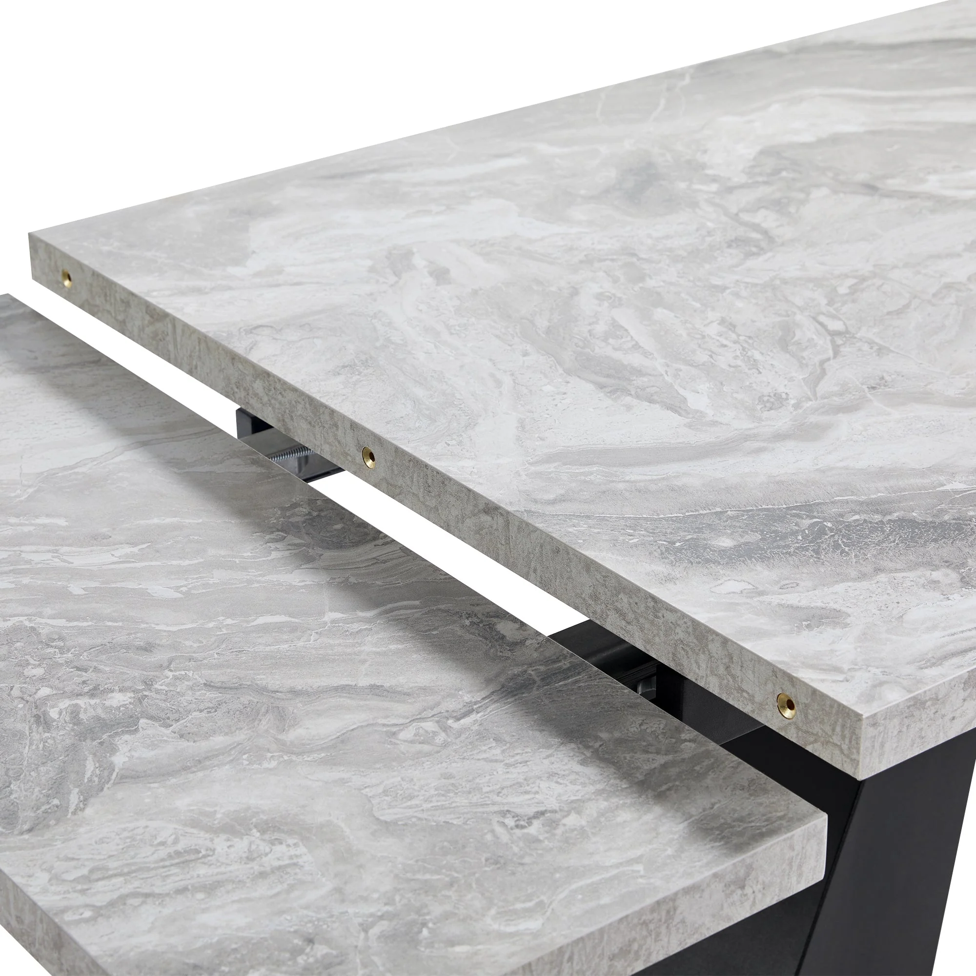 Telescopic Dining Table 99-159cm Extendable Pedestal Legs - Grey - Image 6