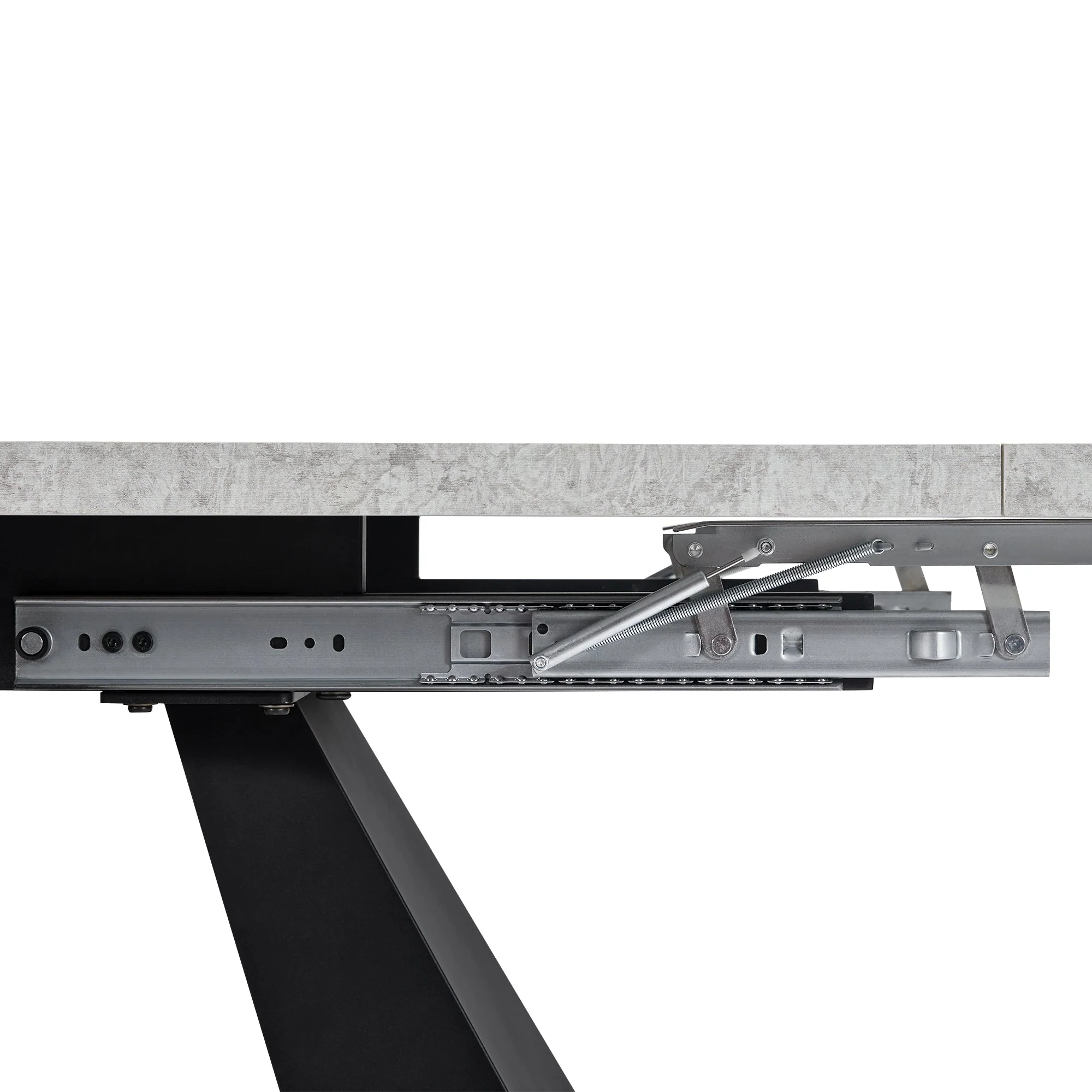 Telescopic Dining Table 99-159cm Extendable Pedestal Legs - Grey - Image 9
