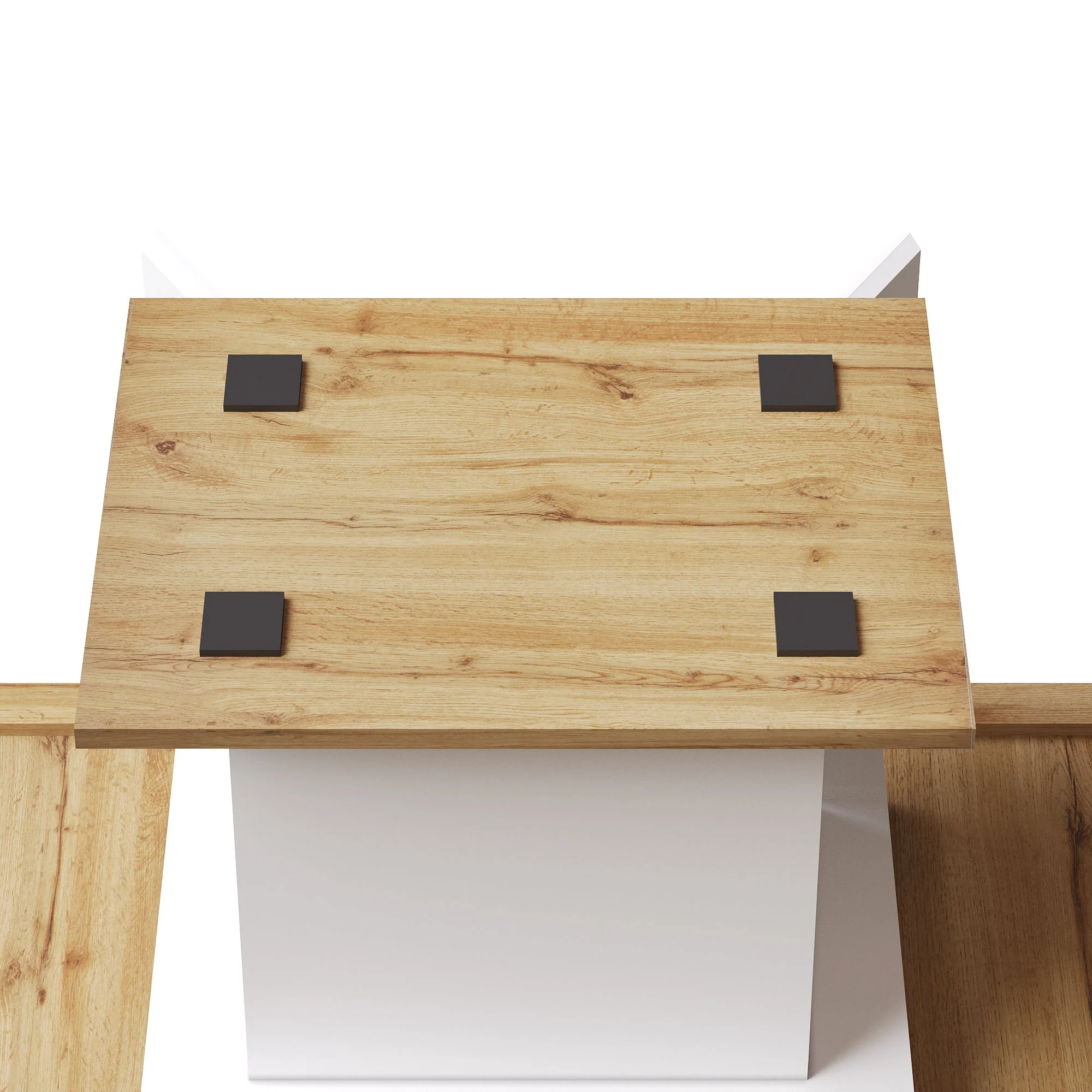 Telescopic Dining Table with Extendable Design and Wine Rack, White - Image 7