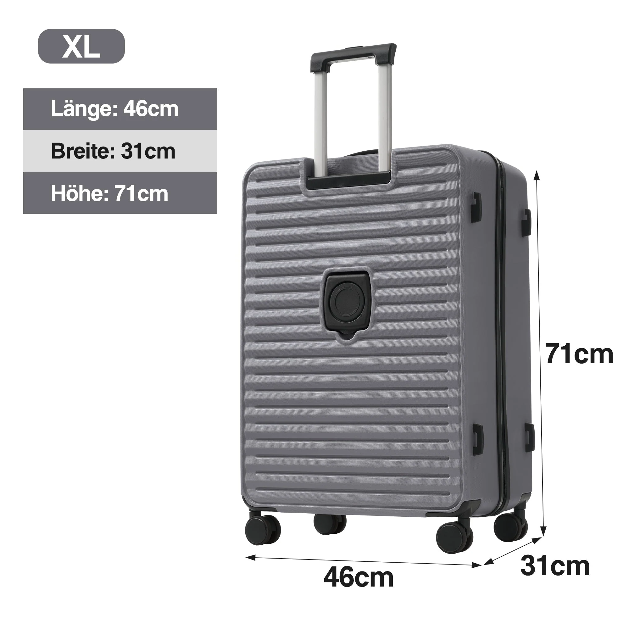 Three-piece Luggage Set - Front-opening, Cup Holders, TSA Lock, 360° Wheels, ABS Material - Image 9