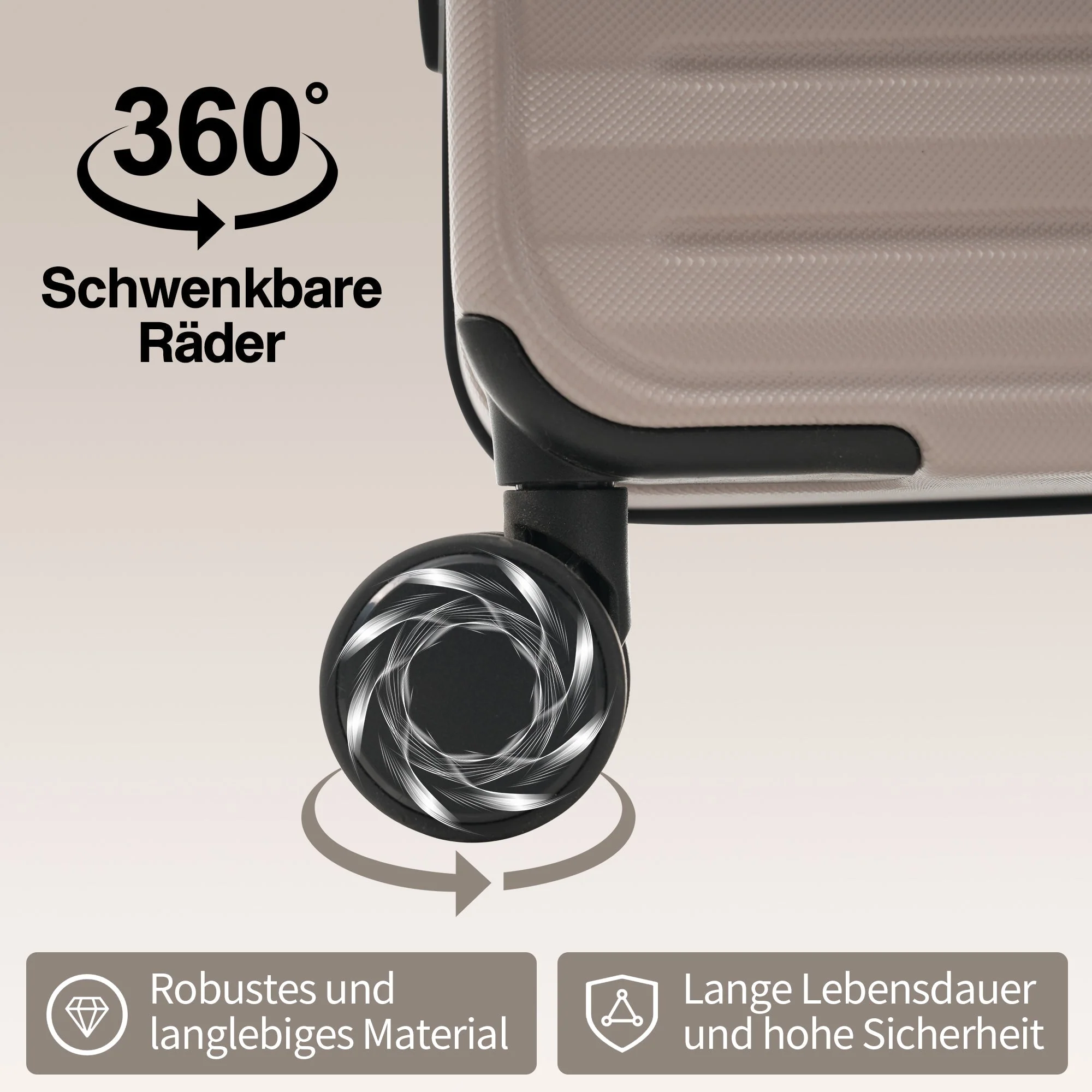 Three-Piece Luggage Set - Front-Opening Design, Cup Holders, TSA Lock, 360° Wheels, ABS - Image 4