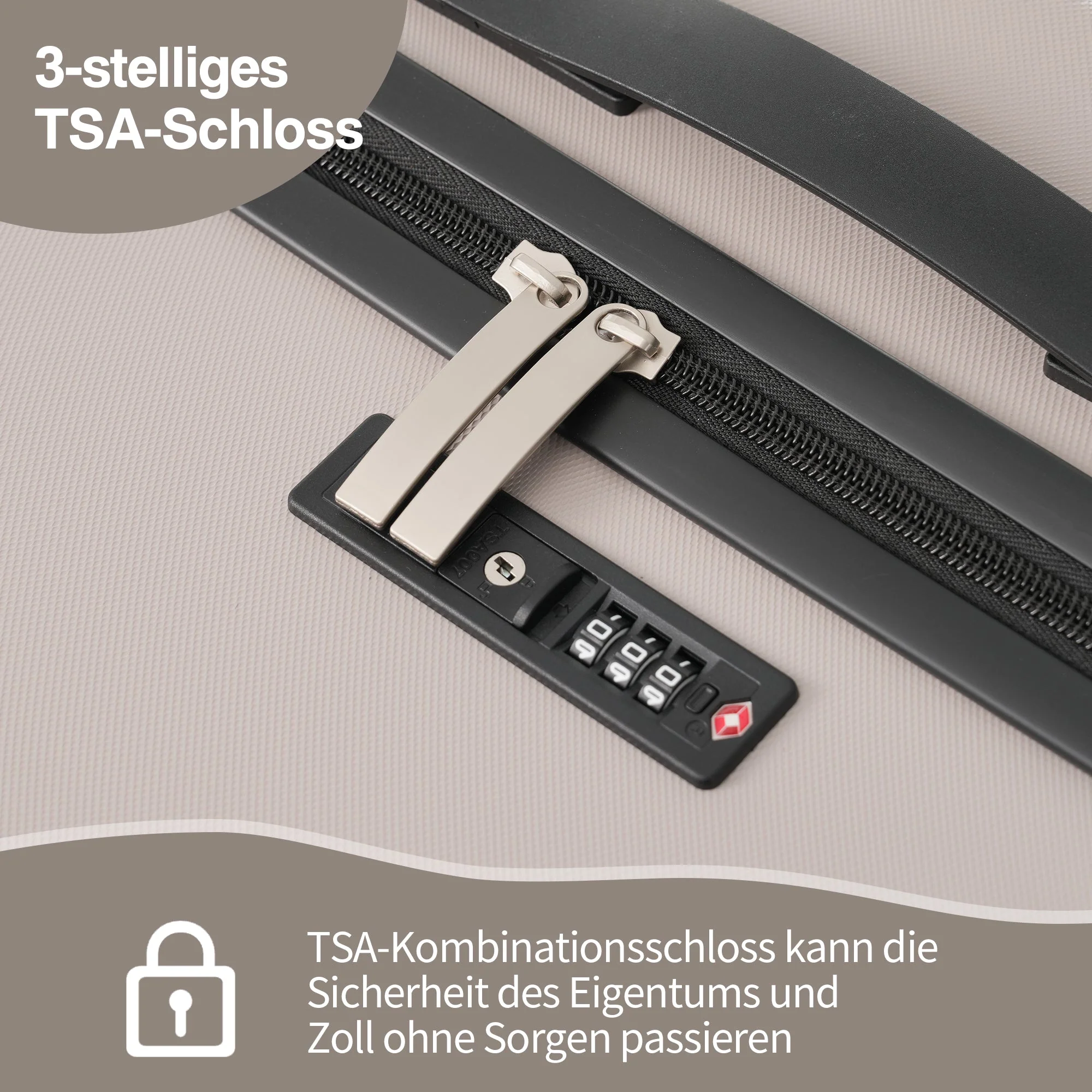 Three-Piece Luggage Set - Front-Opening Design, Cup Holders, TSA Lock, 360° Wheels, ABS - Image 6