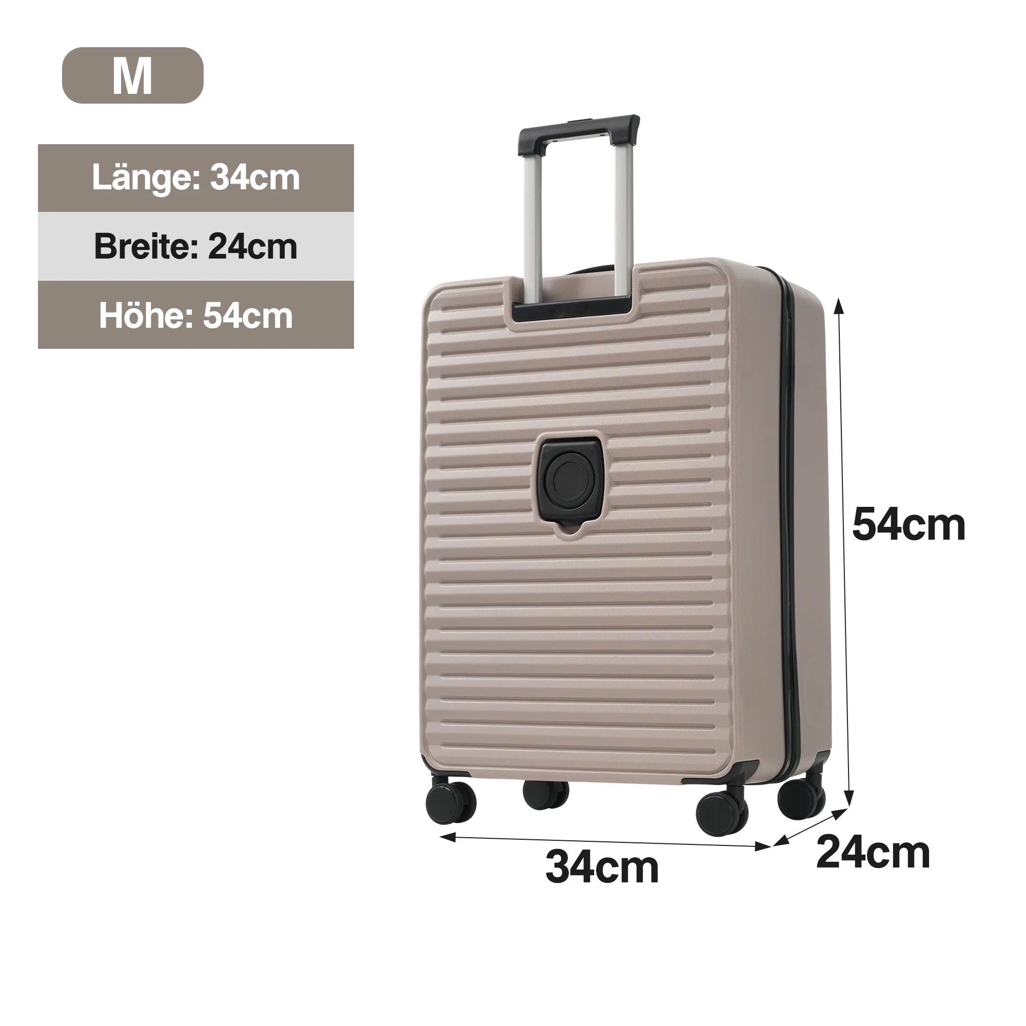 Three-Piece Luggage Set - Front-Opening Design, Cup Holders, TSA Lock, 360° Wheels, ABS - Image 7