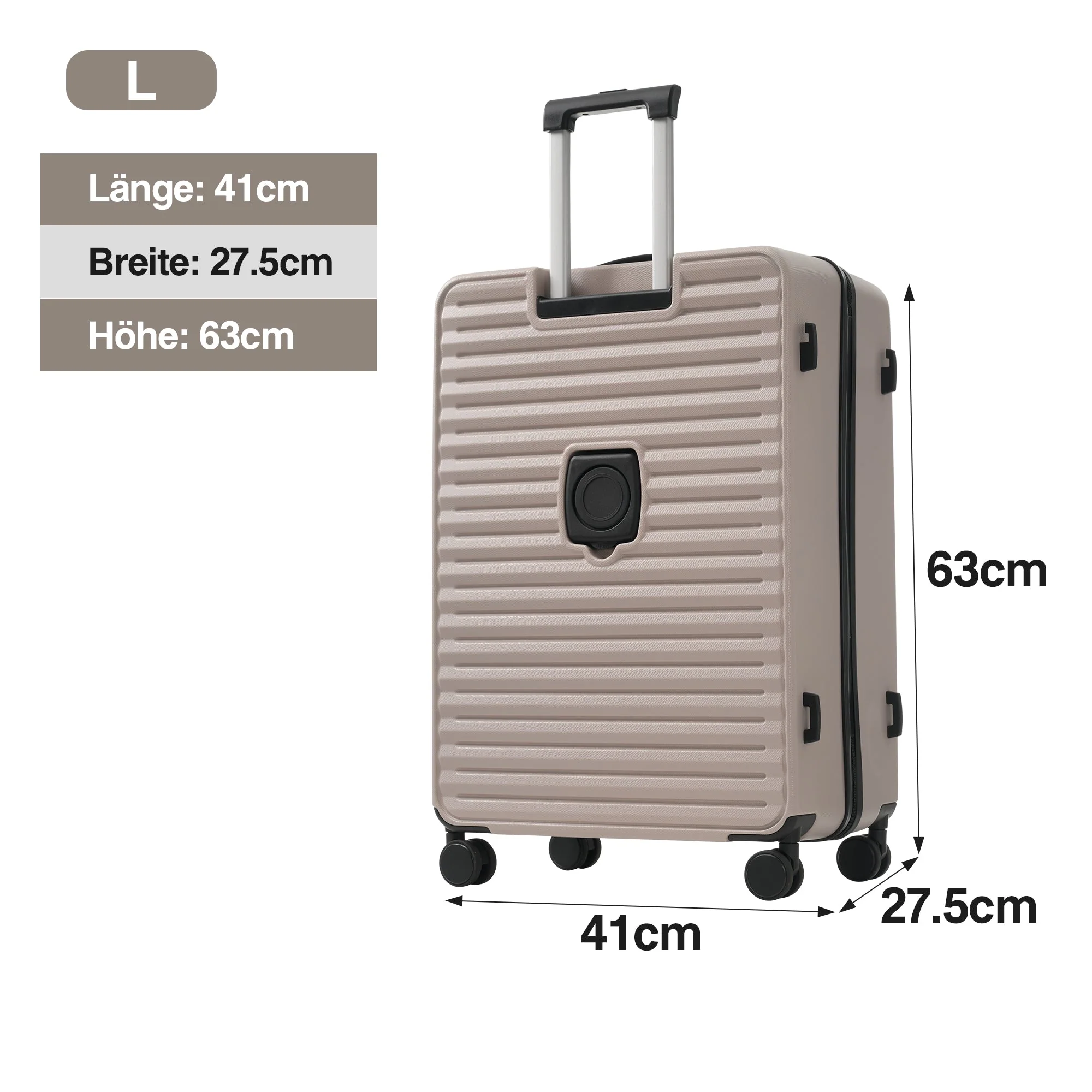 Three-Piece Luggage Set - Front-Opening Design, Cup Holders, TSA Lock, 360° Wheels, ABS - Image 8