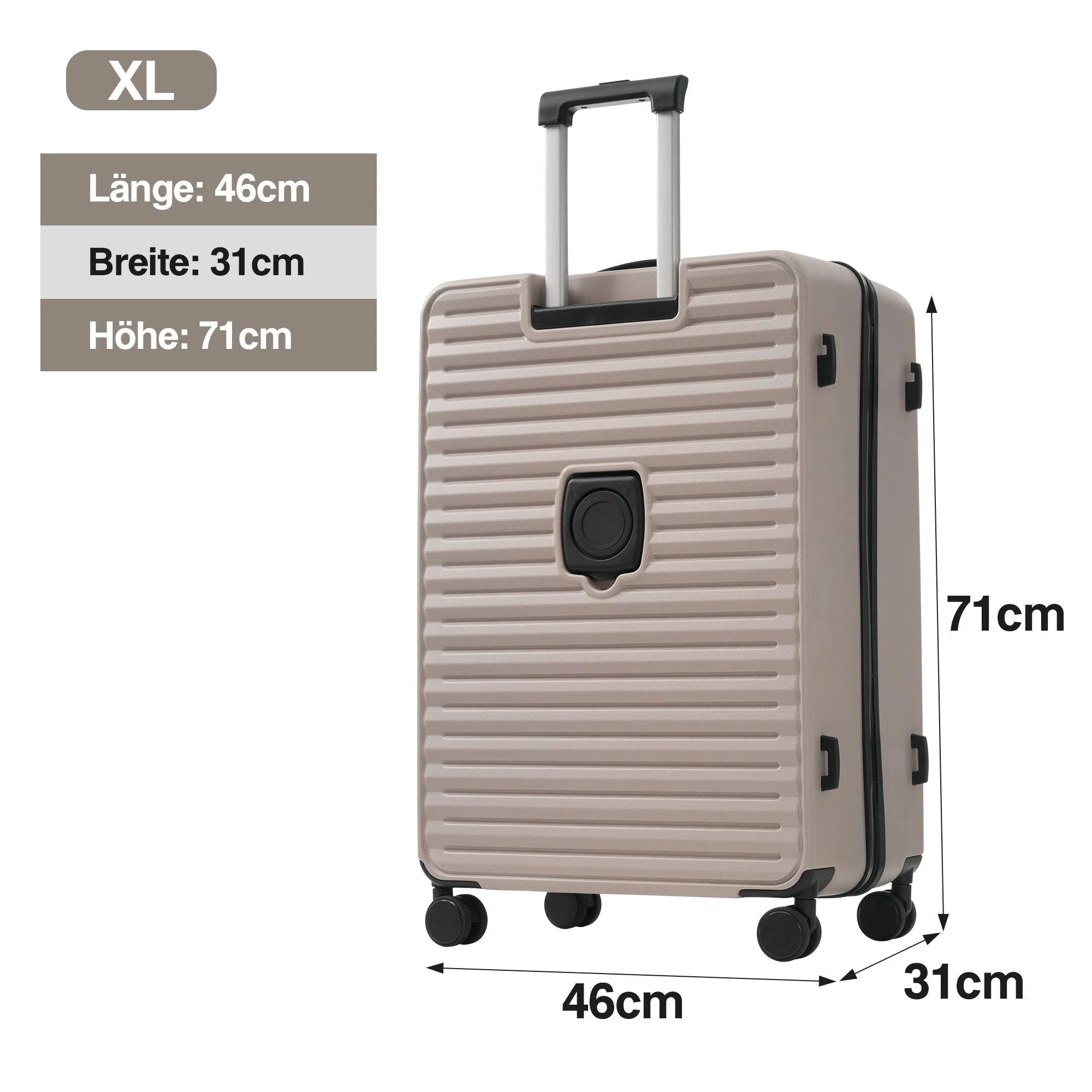 Three-Piece Luggage Set - Front-Opening Design, Cup Holders, TSA Lock, 360° Wheels, ABS - Image 9