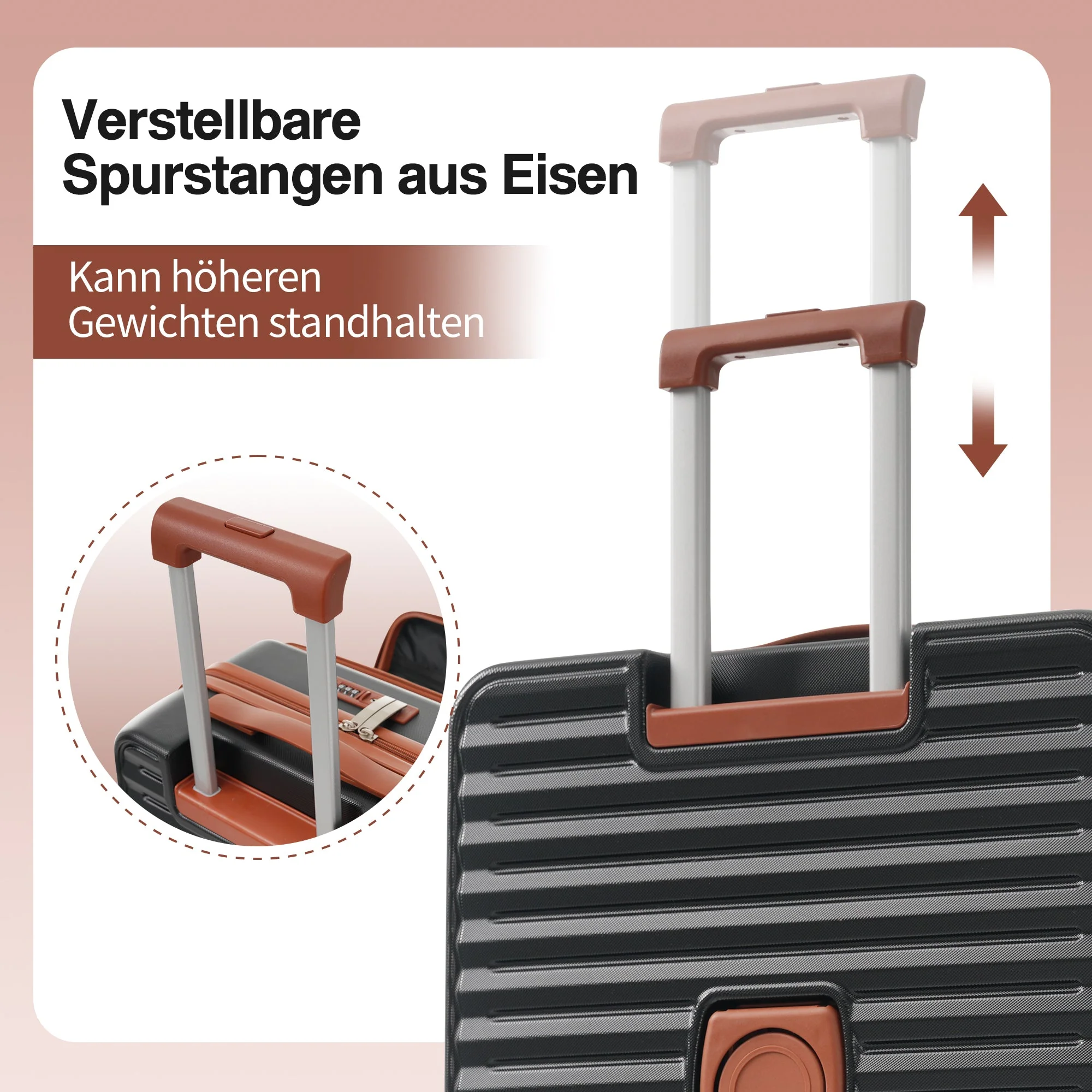 Three-piece Luggage Set – Front-Opening, Foldable Cup Holders, TSA Lock, 360° Wheels, ABS Material - Image 9