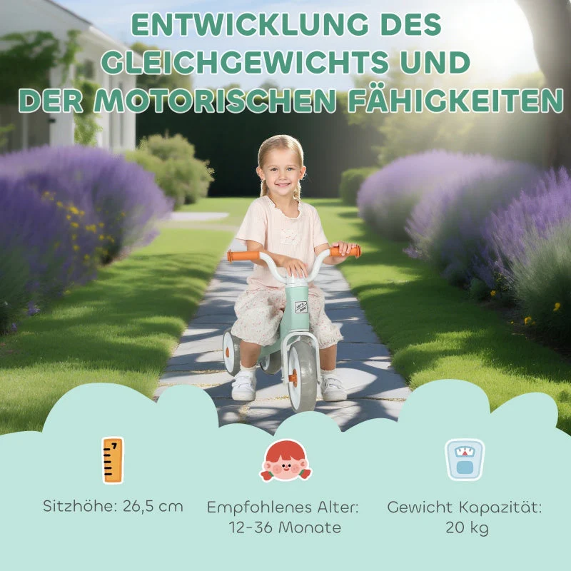 Toddler Balance Bike with 3 Silent Wheels for 12-36 Months Boys and Girls, Green - Image 4