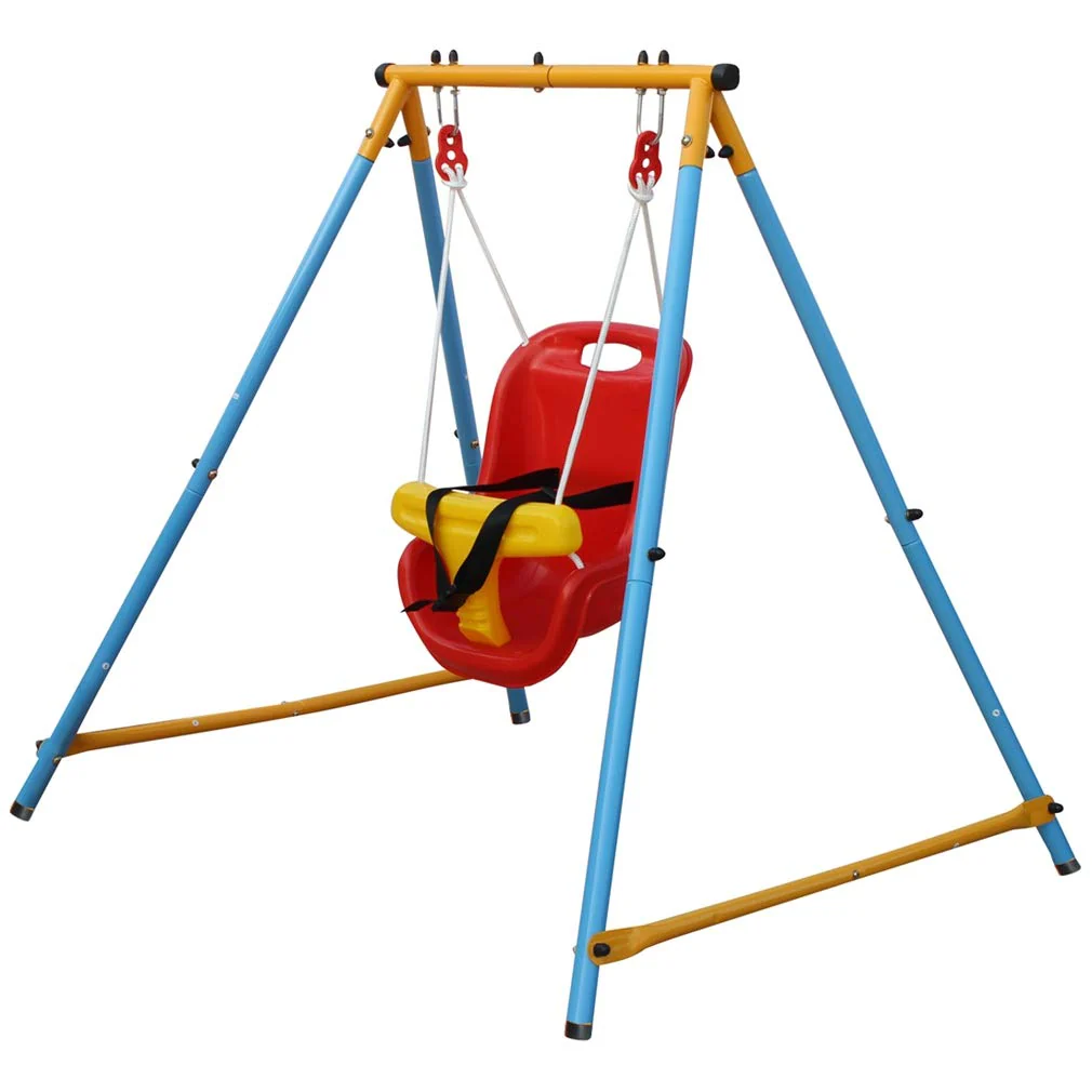 Toddler Swing with Foldable Metal Stand, 3-in-1 Baby Swing Set with Sandbags, for ages 1-10 years - Image 2