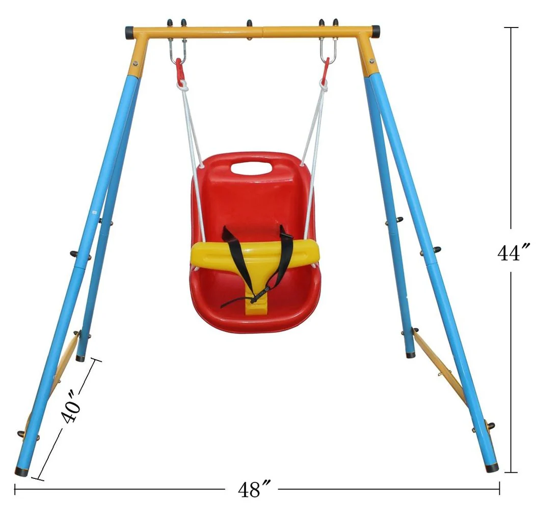 Toddler Swing with Foldable Metal Stand, 3-in-1 Baby Swing Set with Sandbags, for ages 1-10 years - Image 3