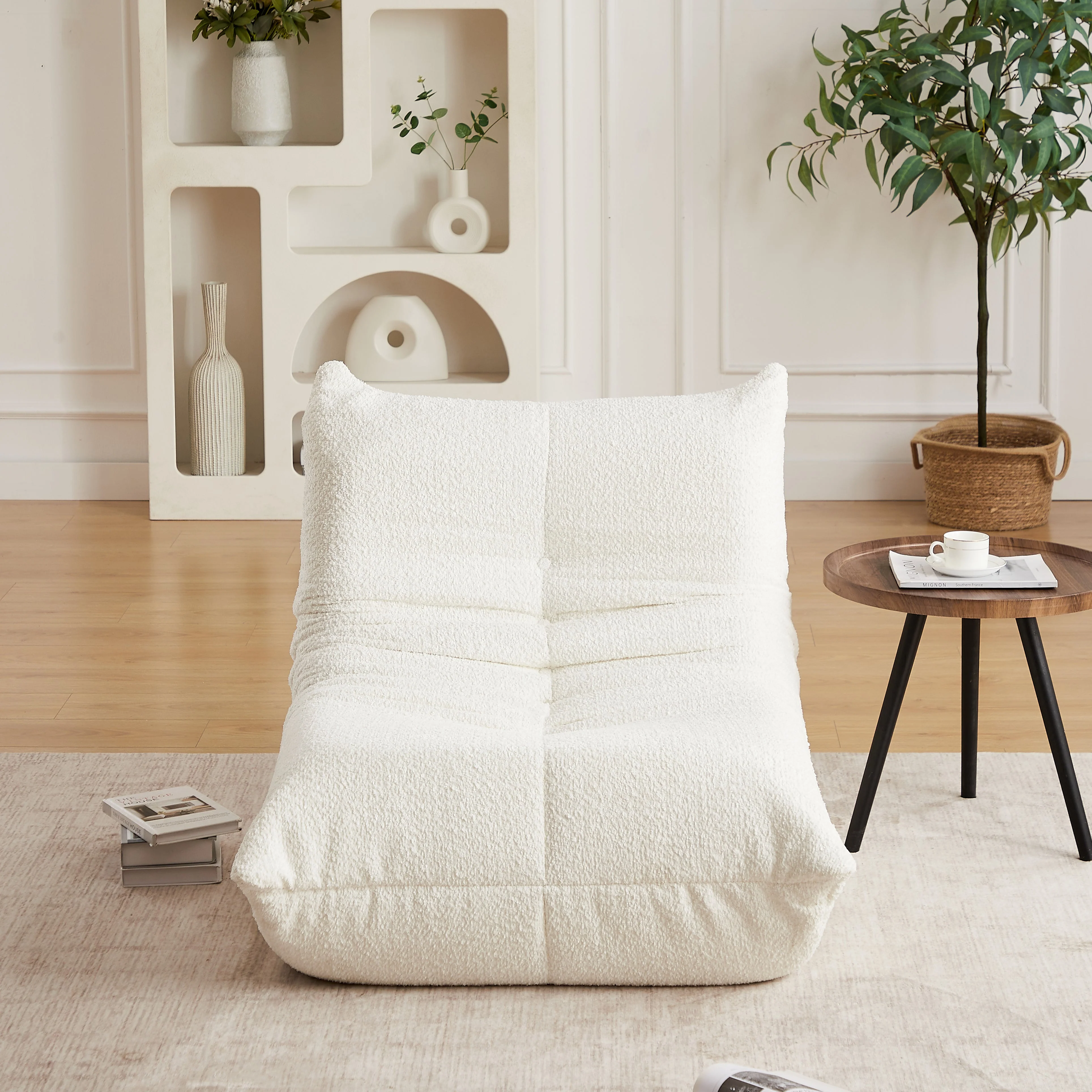 Togo Style Floor Lounge Chair Armless Memory Foam - Chenille - Image 9