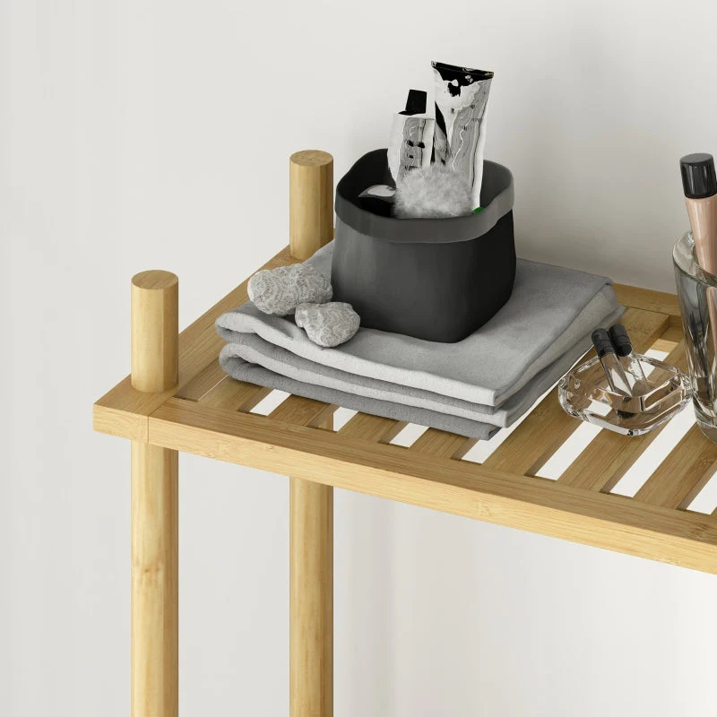 Toilet Shelf, 3 Tiers Space Saving, Natural Wood - Image 7