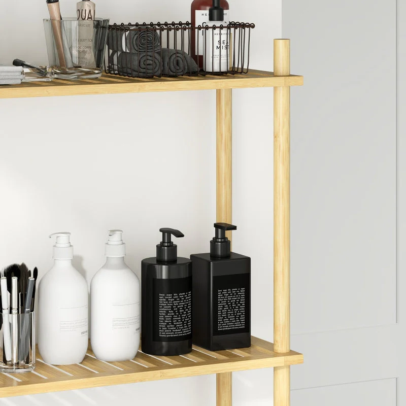Toilet Shelf, 3 Tiers Space Saving, Natural Wood - Image 8