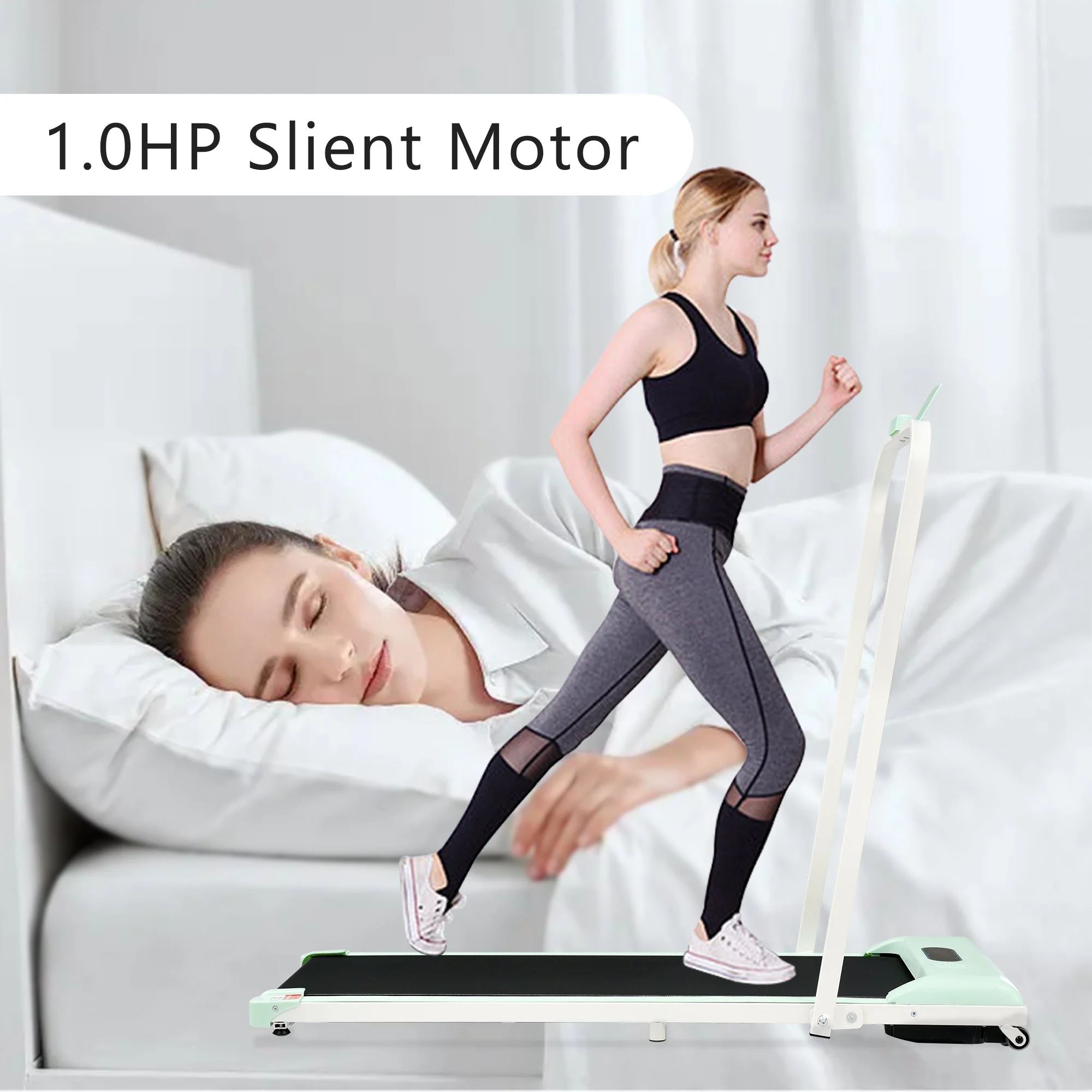 Treadmill, 2-in-1, 1-6 km/h, LED Display, Bluetooth, Foldable - Image 9