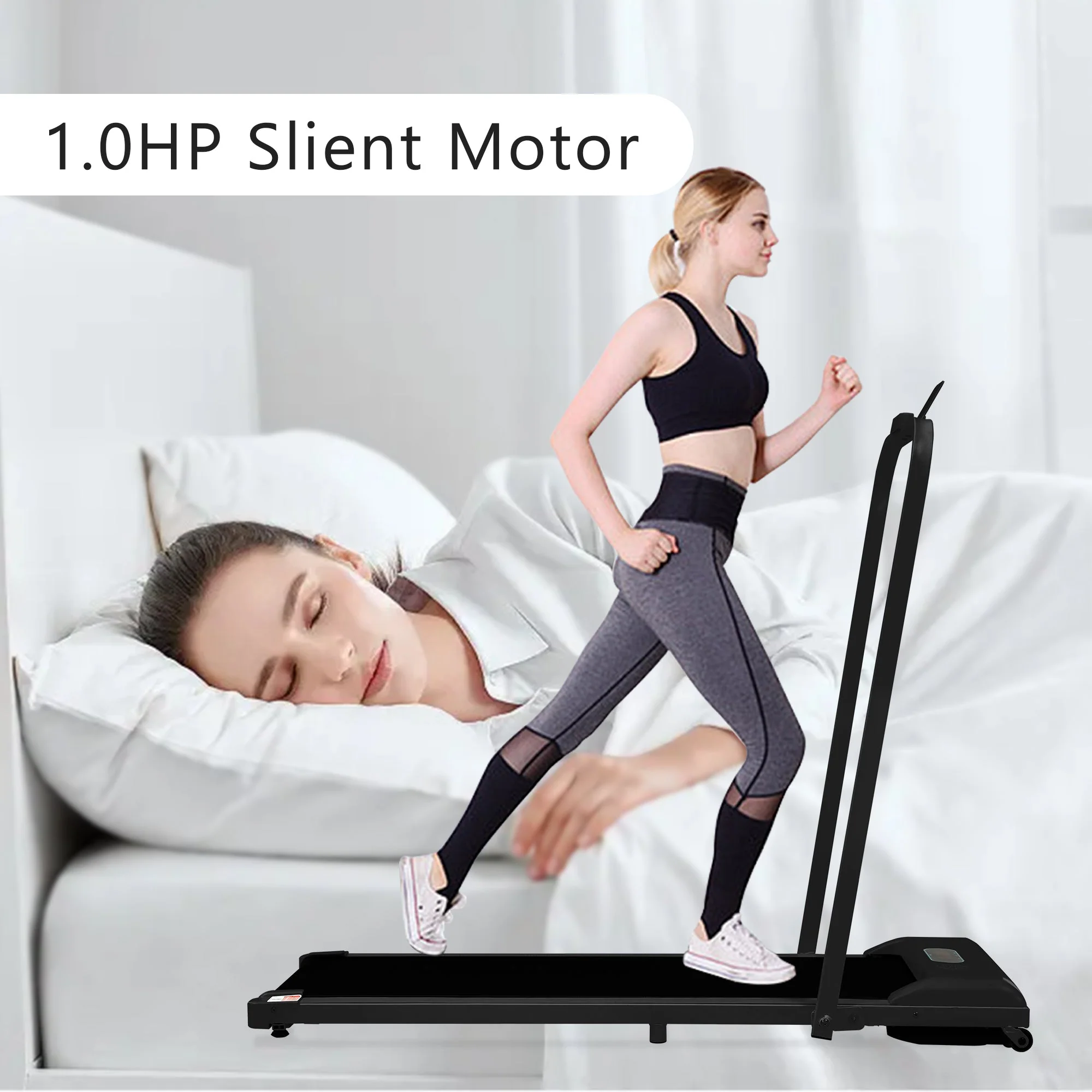 Treadmill, 2-in-1 with Remote Control, LED Display & Bluetooth Speaker, Foldable - Image 7