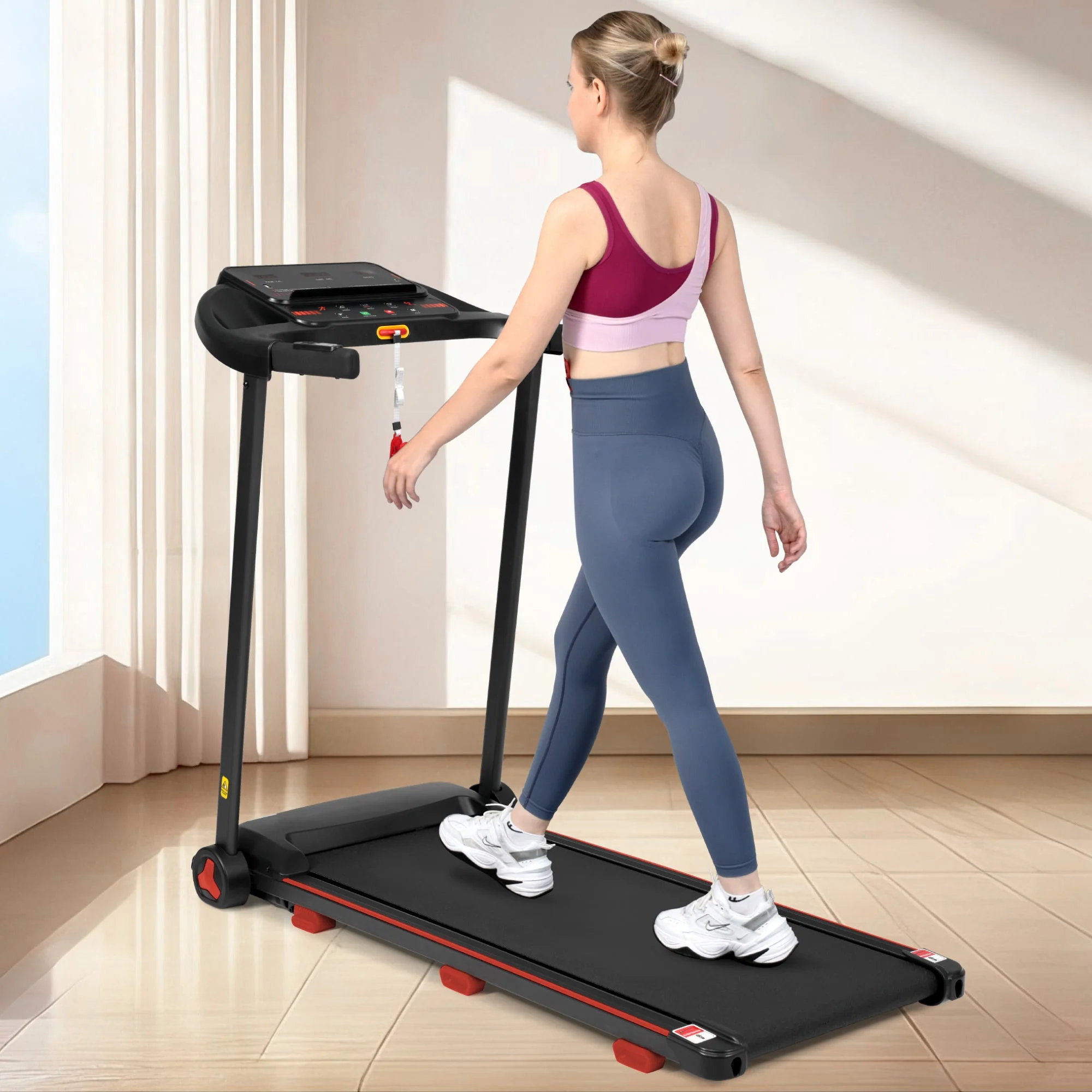 Treadmill for Home, Foldable 8% Incline 3.0 HP 120kg Max Load, Black - Image 8