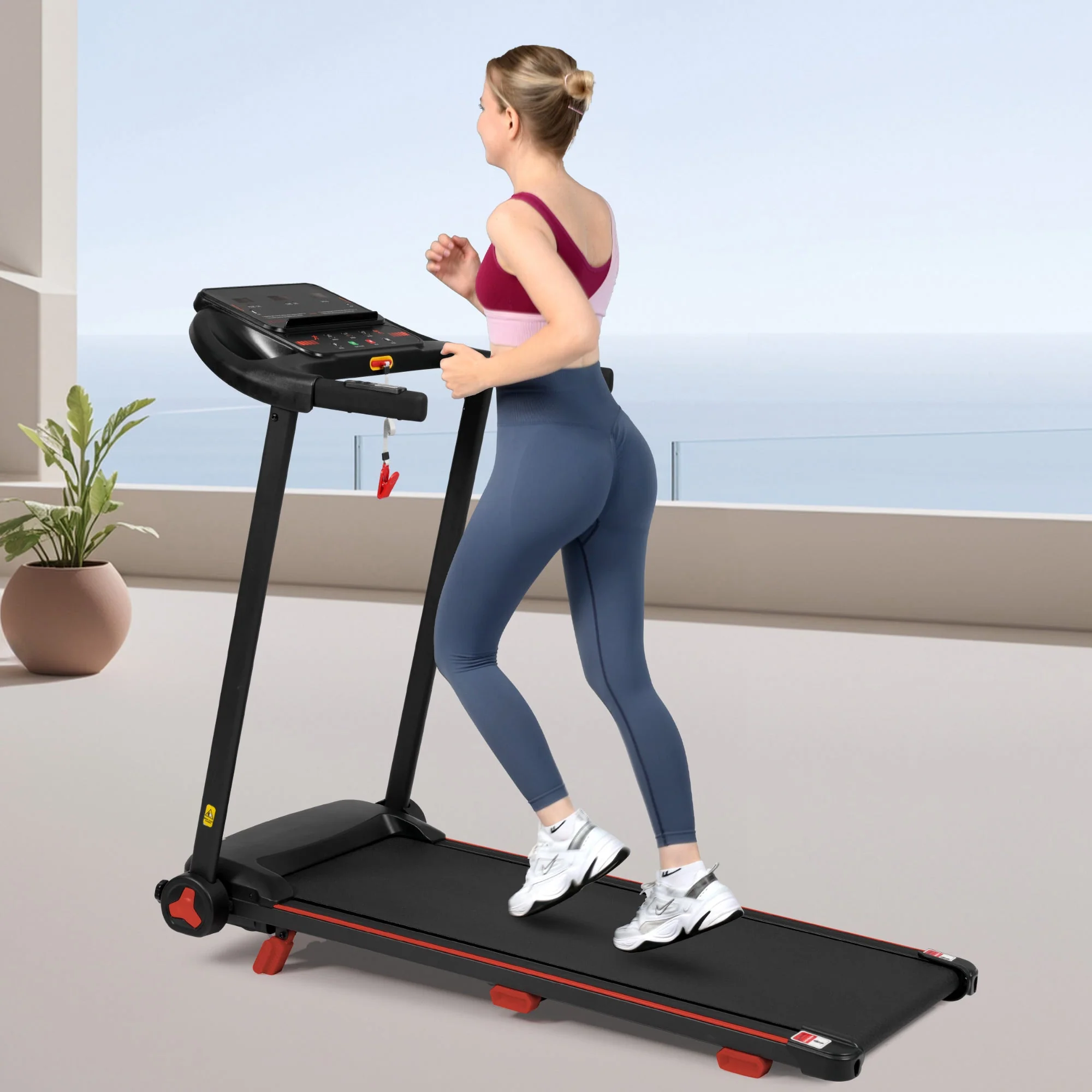 Treadmill for Home, Foldable 8% Incline 3.0 HP 120kg Max Load, Black - Image 9