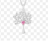Tree of Life & Pink Heart Pendant