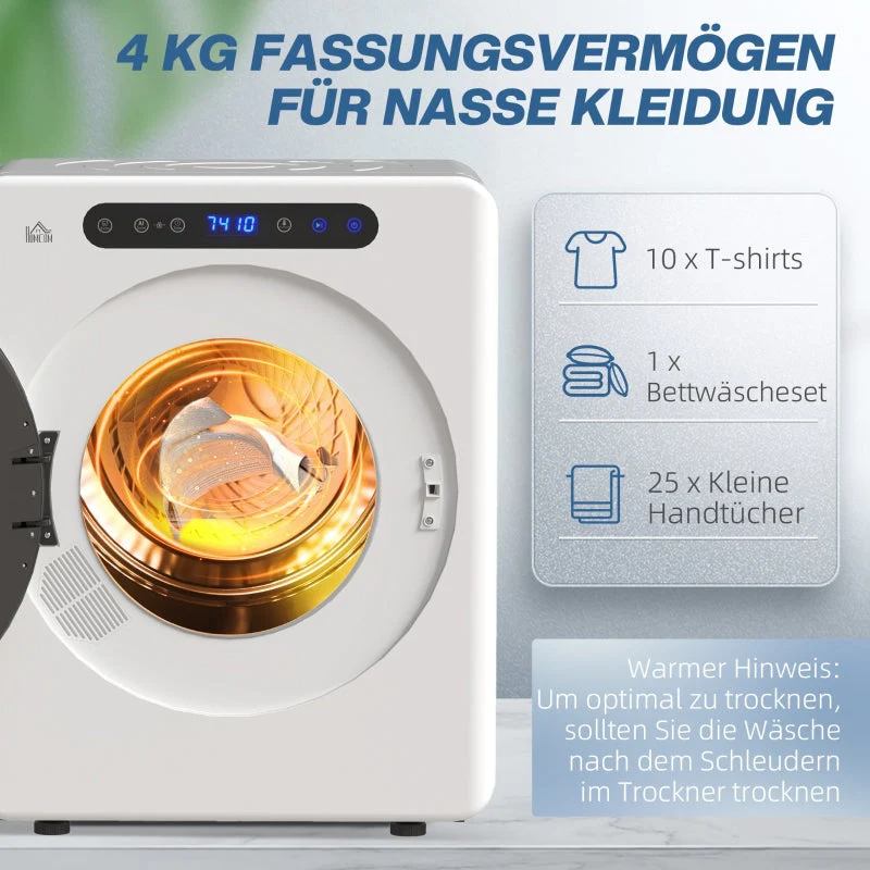 Tumble Dryer, 6 Programs, 4kg Capacity, White - Image 5
